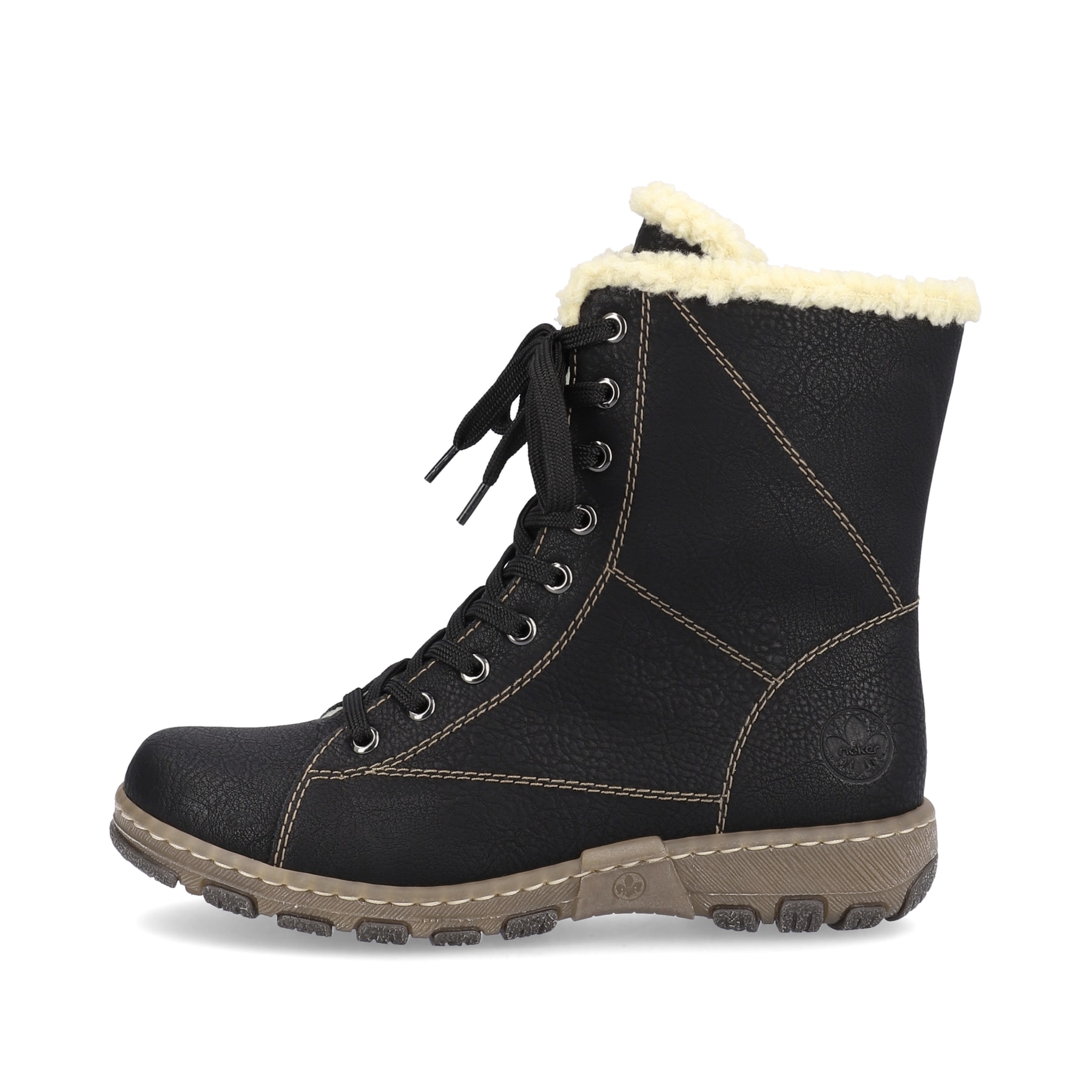 Rieker Damen Schnürstiefel tiefschwarz