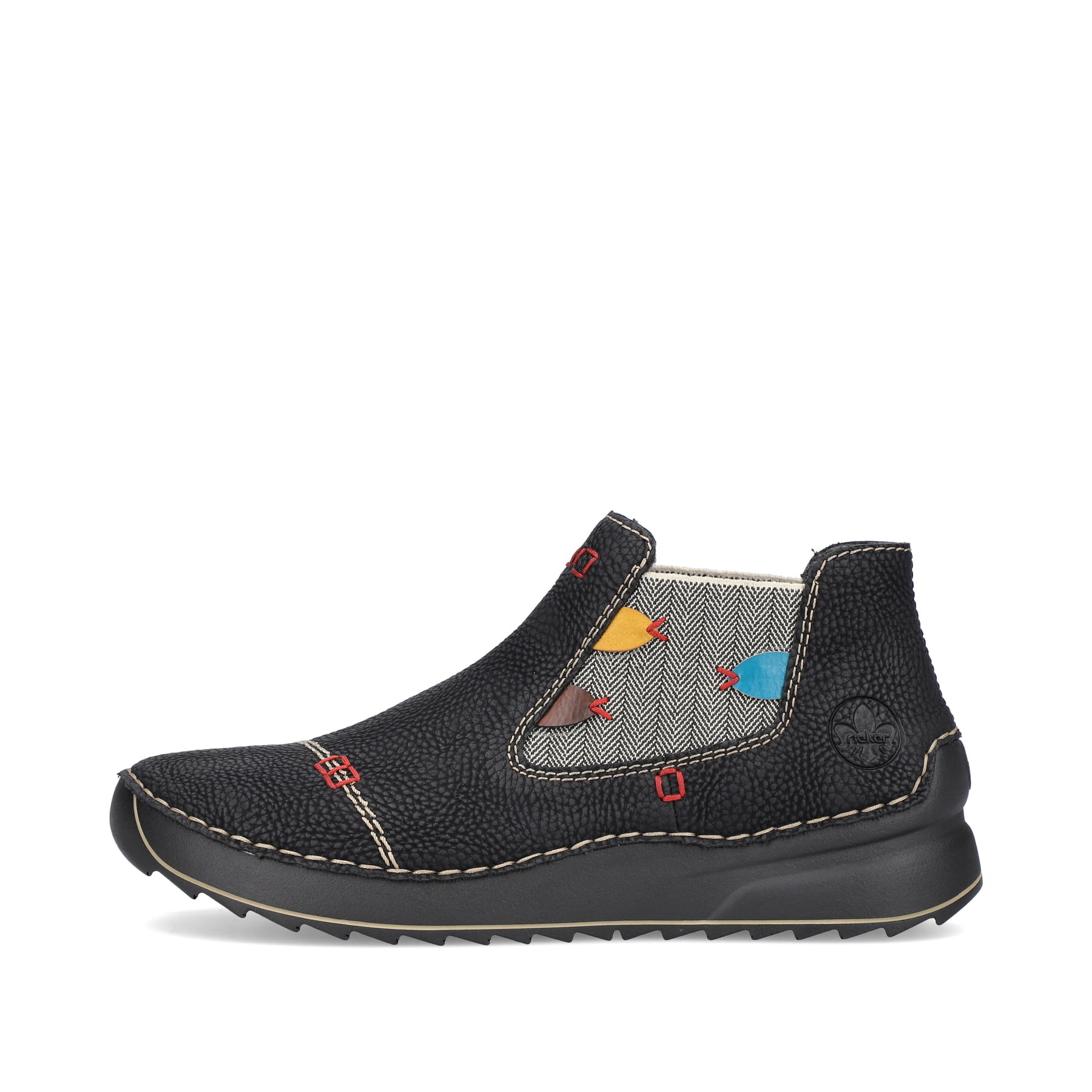Rieker Damen Chelsea Boots asphaltschwarz-multi
