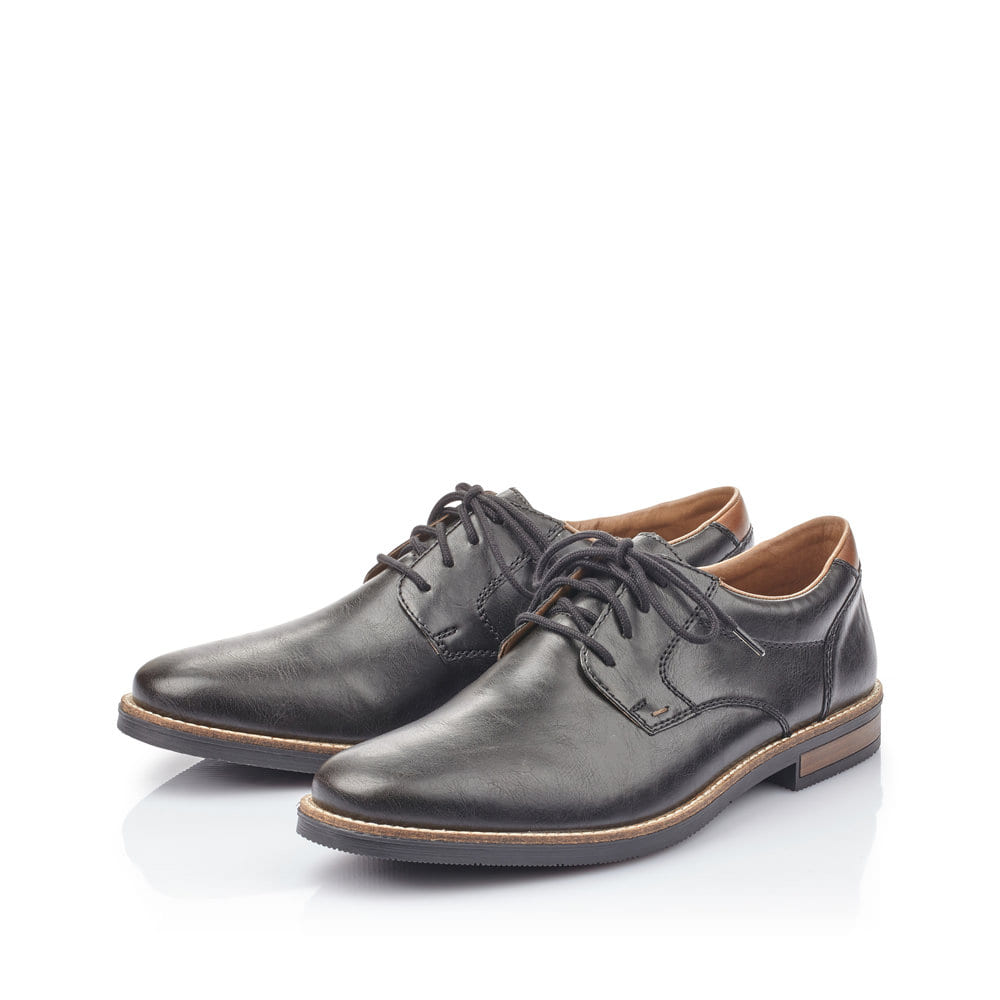 Rieker Herren Schnürschuhe glanzschwarz