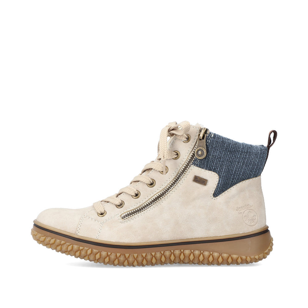Rieker Damen Schnürstiefel hellbeige