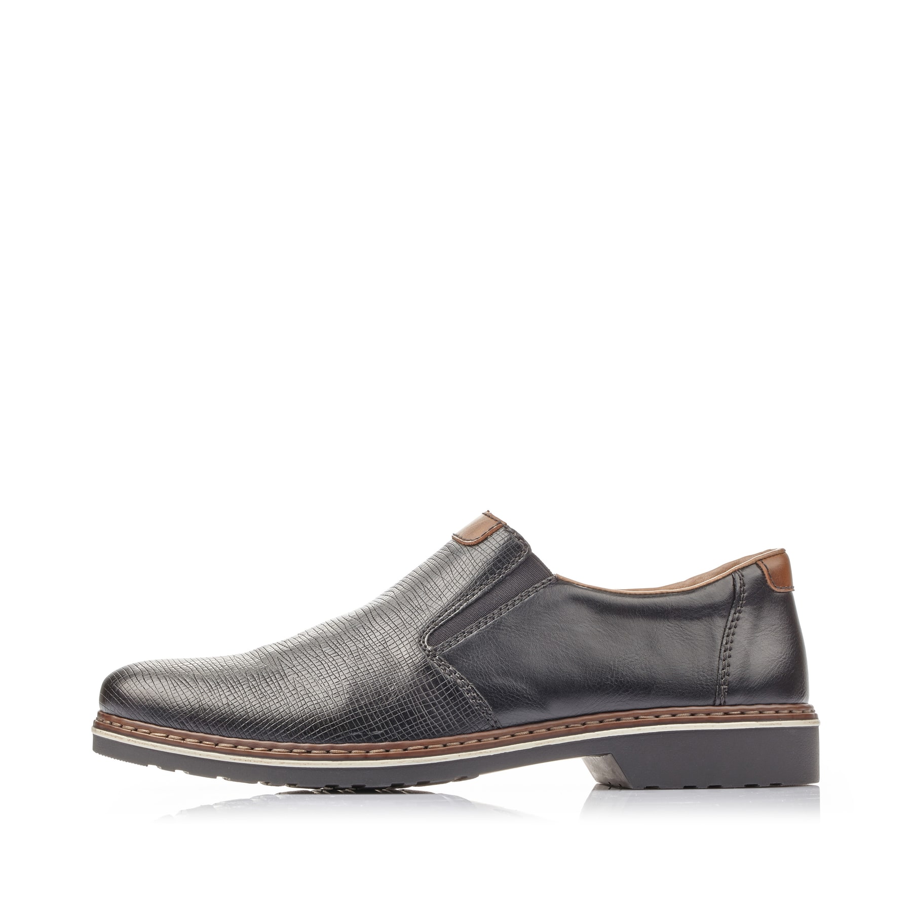 Rieker Herren Slipper glanzschwarz