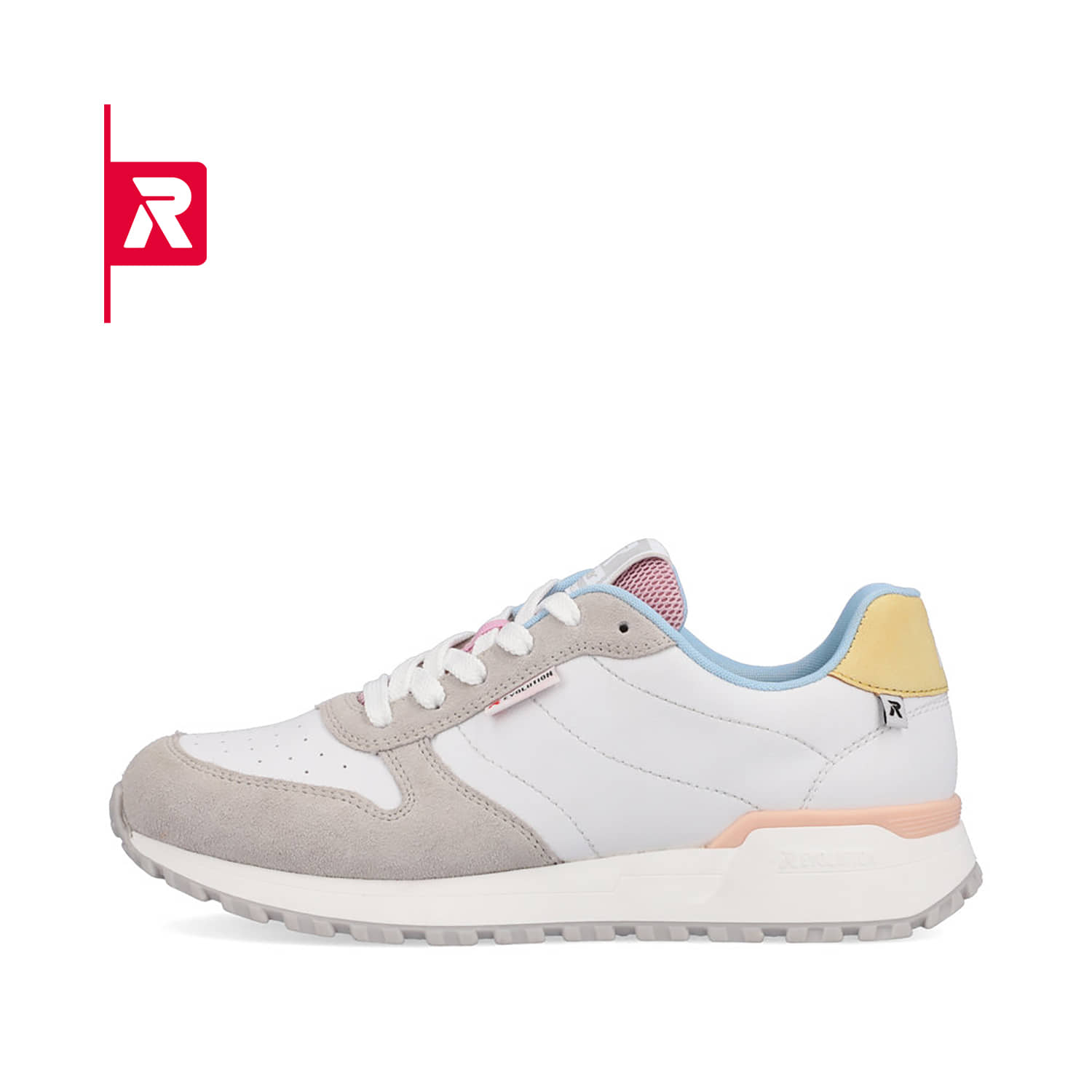 Rieker EVOLUTION Damen Sneaker swan-white stone-grey