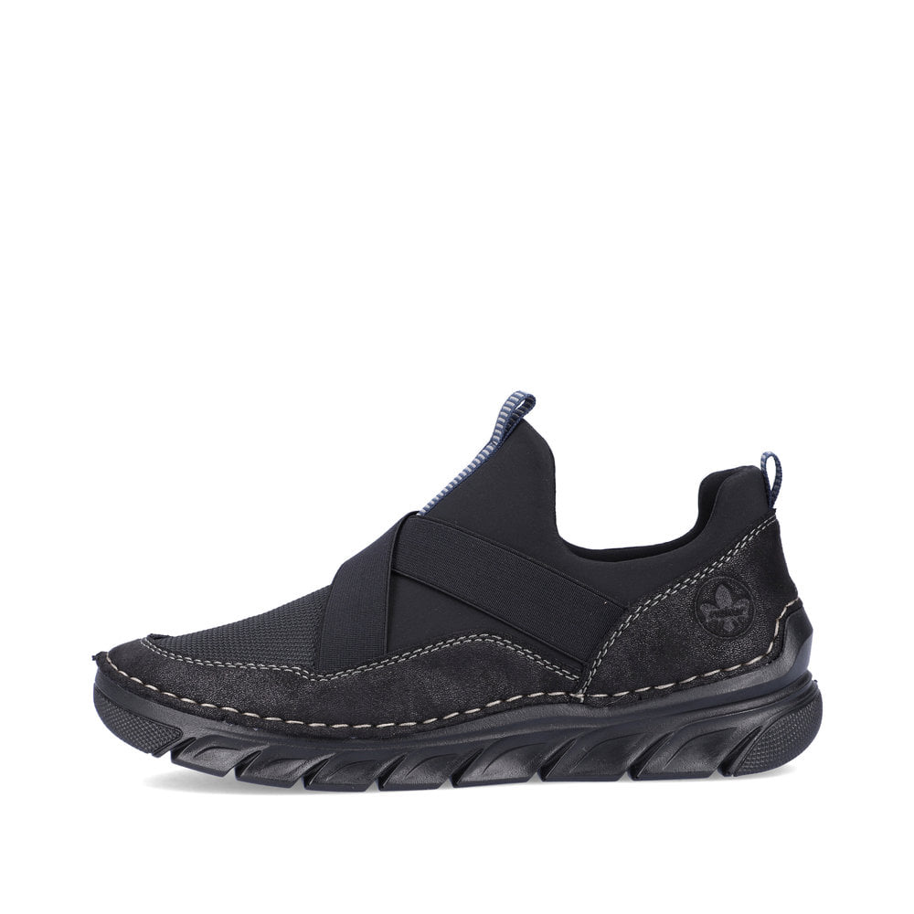 Rieker Damen Slipper asphaltschwarz