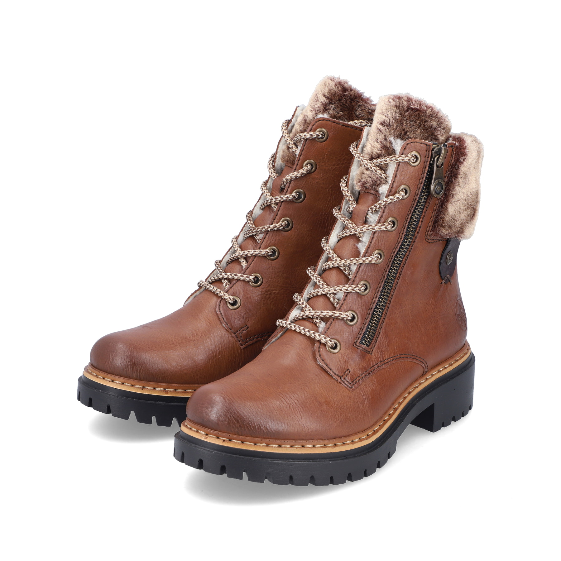 Rieker Damen Schnürstiefel kastanienbraun