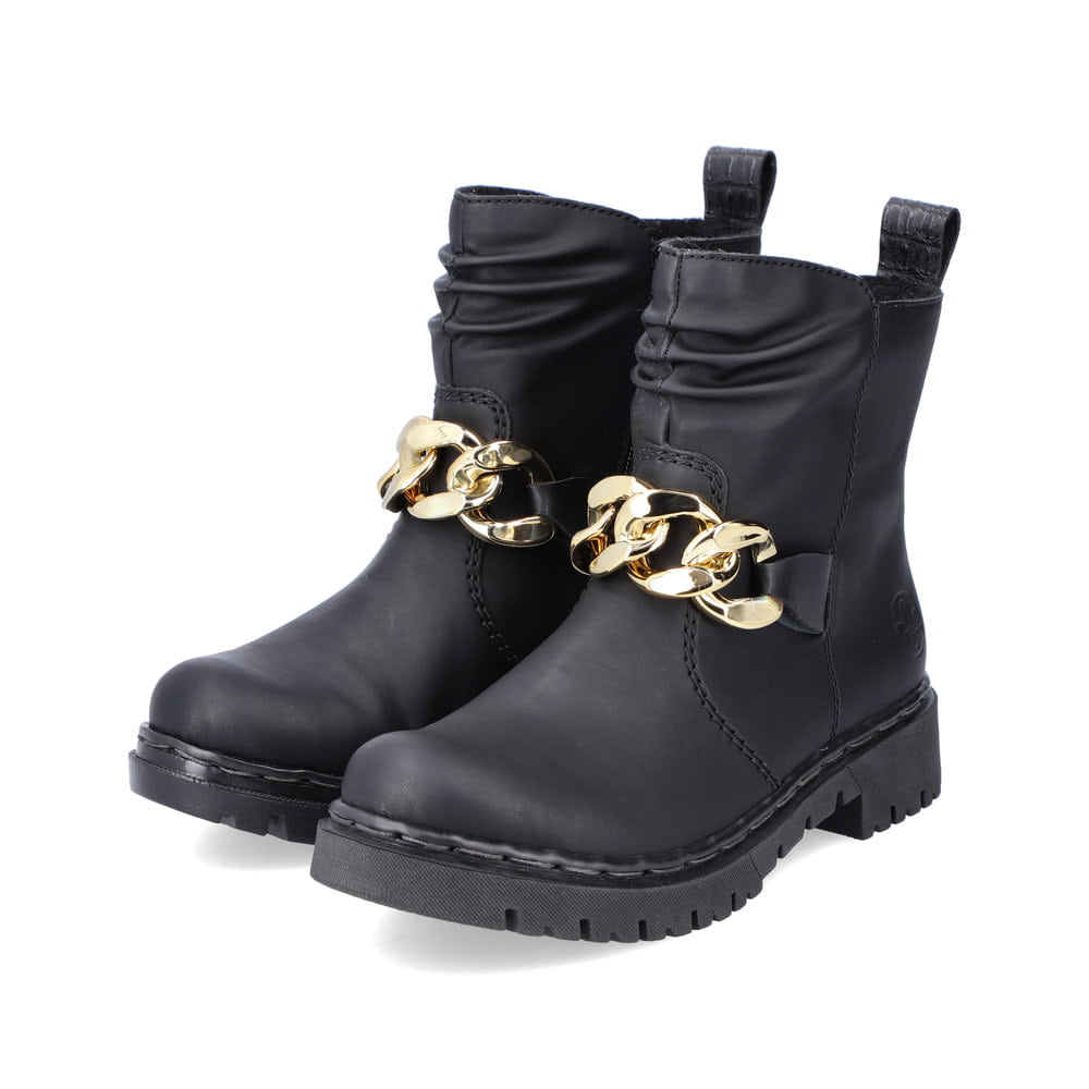 Rieker Damen Biker Boots tiefschwarz