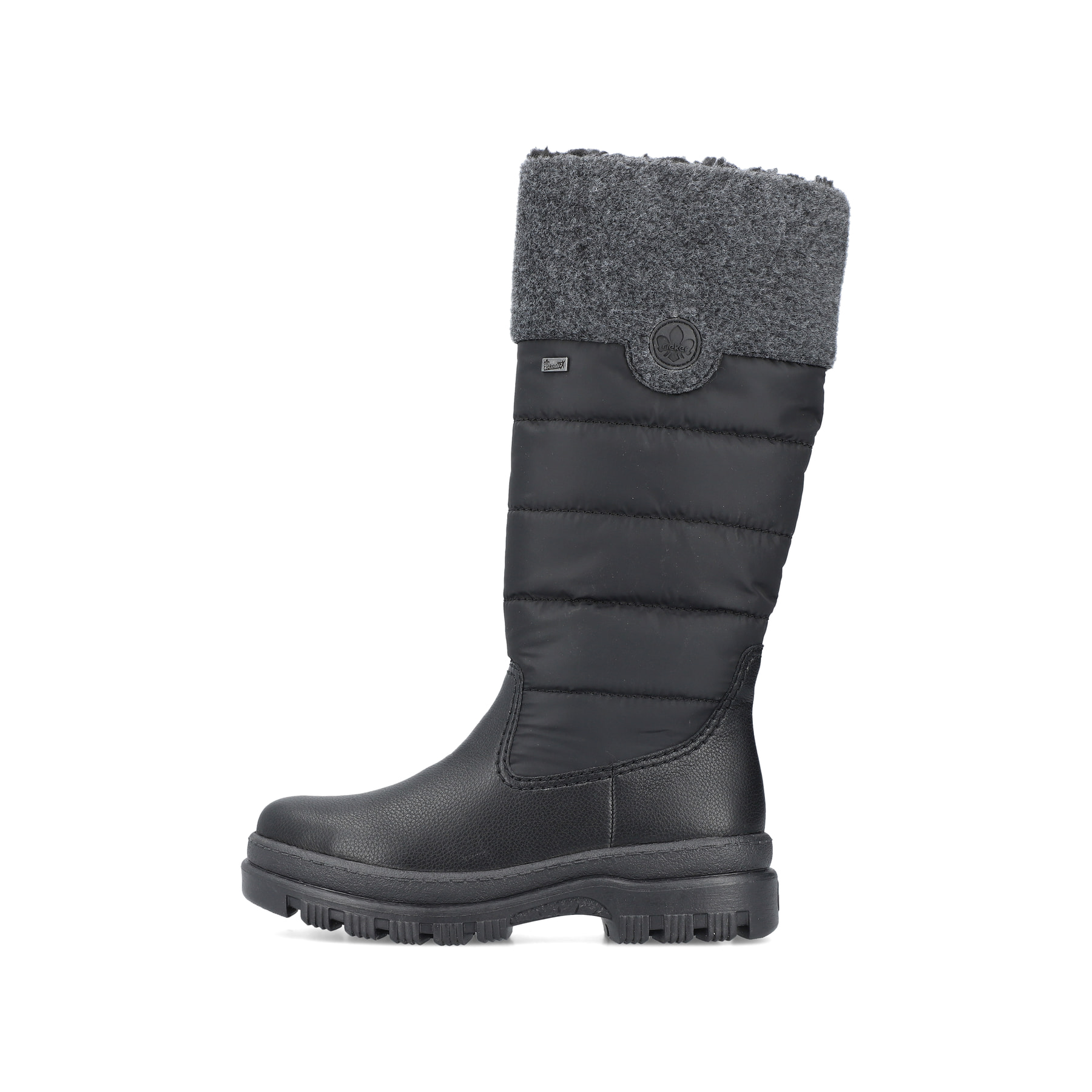 Rieker Damen Hochschaftstiefel graphitschwarz