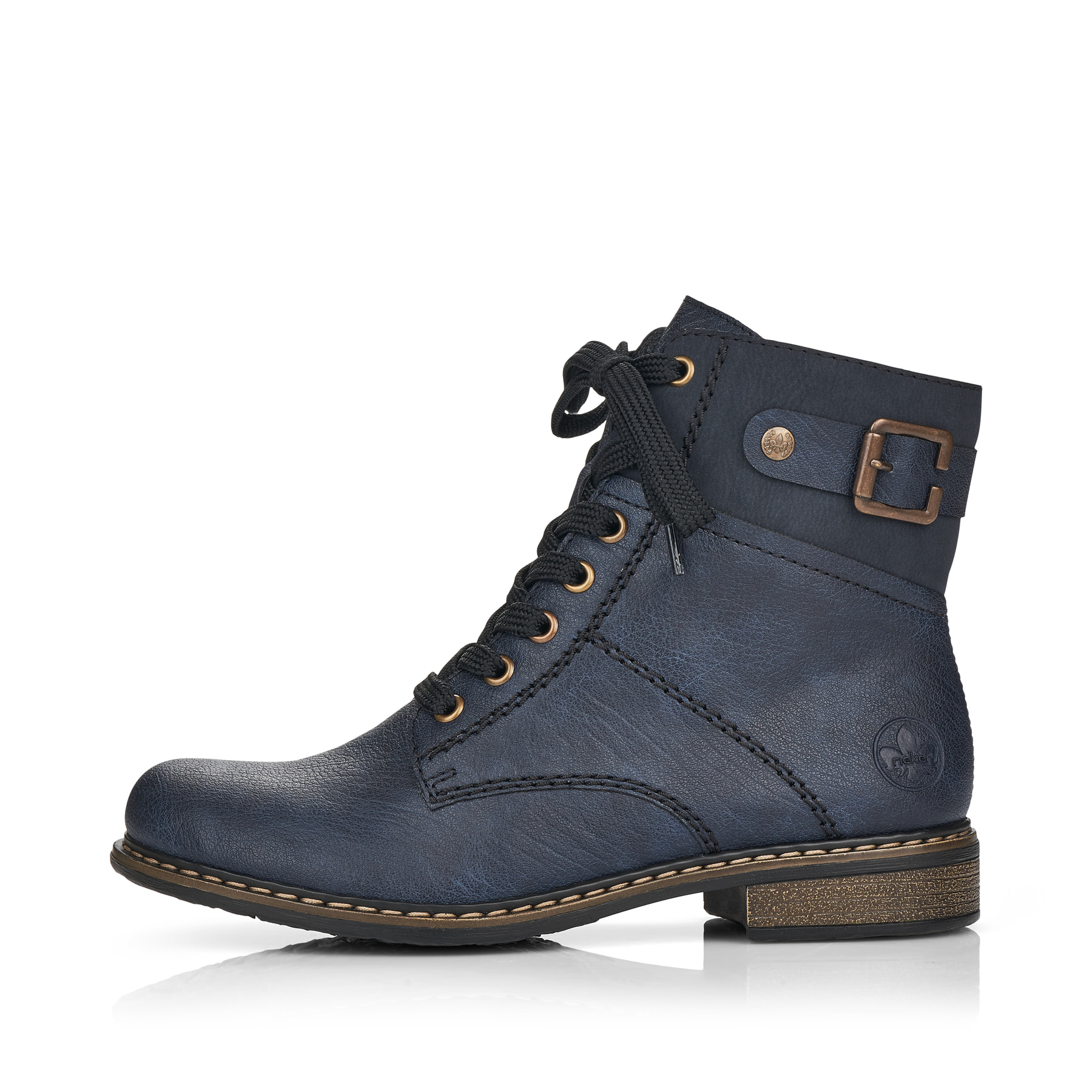 Rieker Damen Schnürstiefel ozeanblau