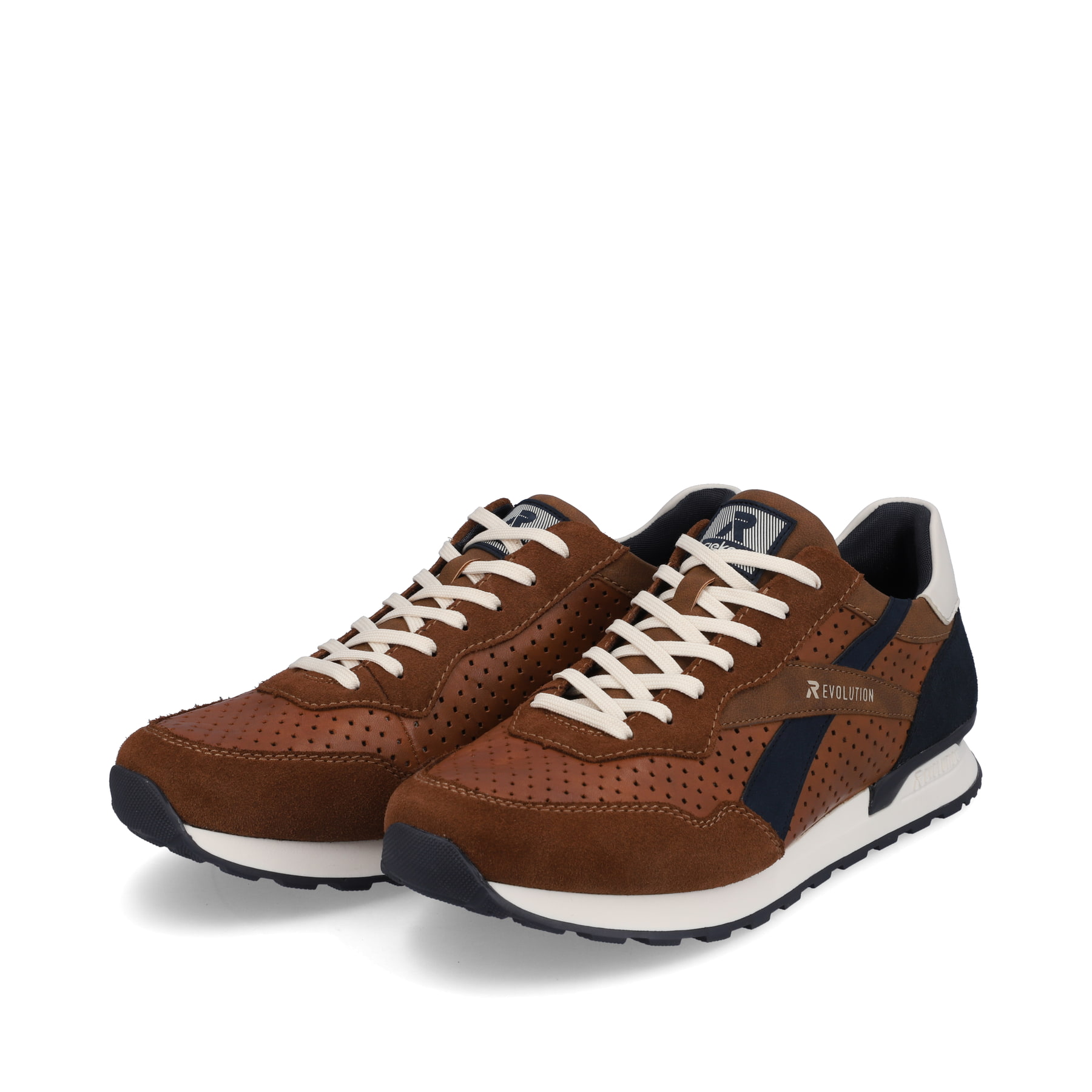 Rieker EVOLUTION Herren Sneaker nut-brown ocean-blue