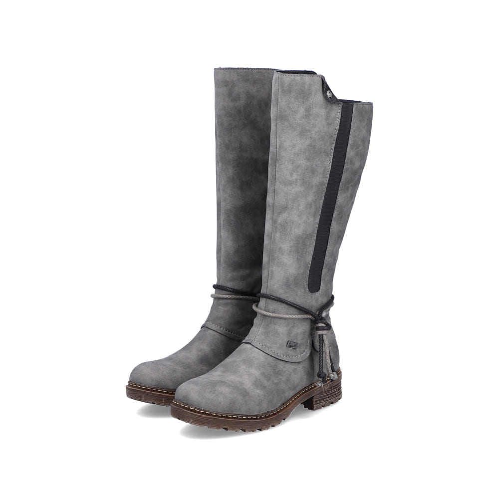 Rieker Damen Hochschaftstiefel stahlgrau