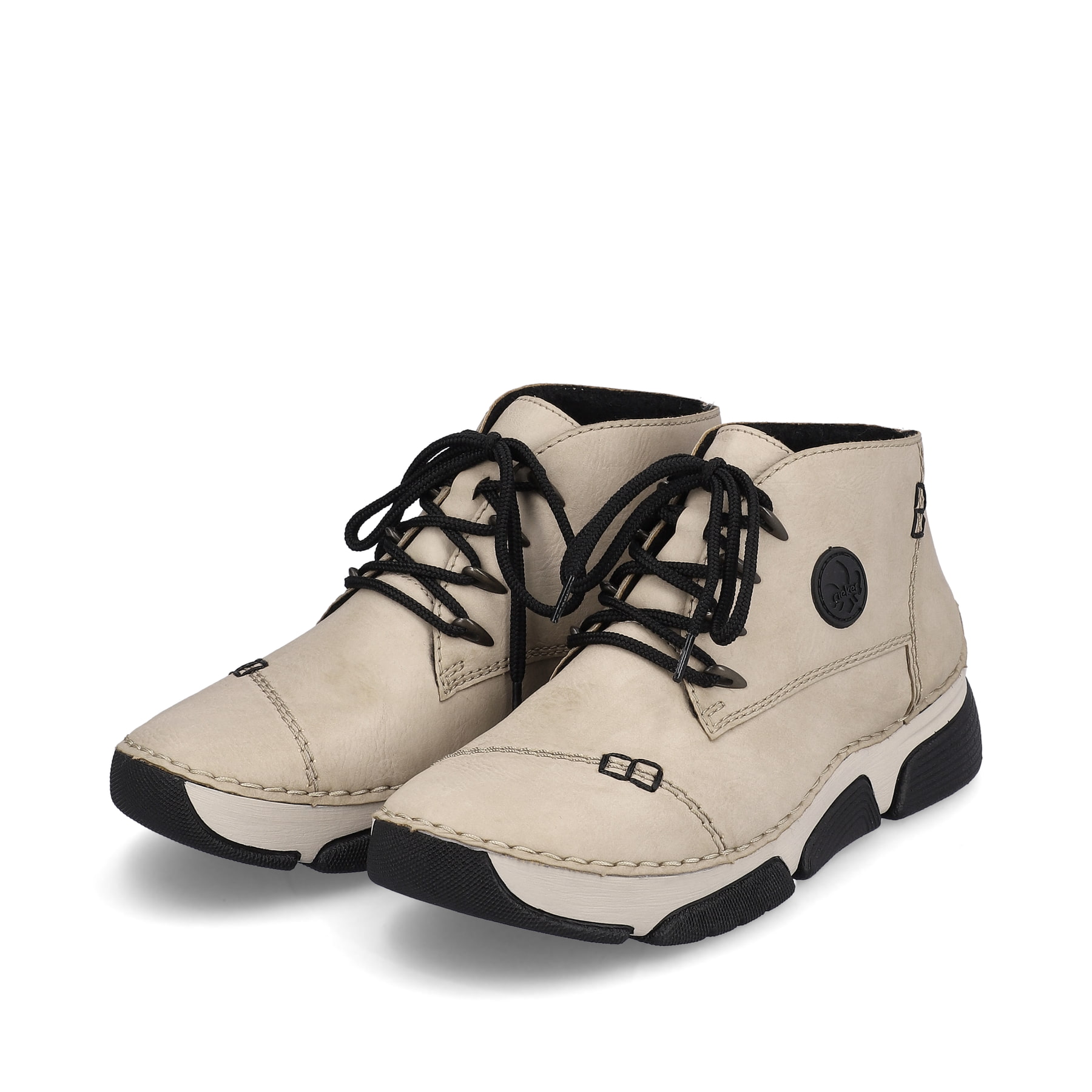 Rieker Damen Schnürschuhe cremebeige