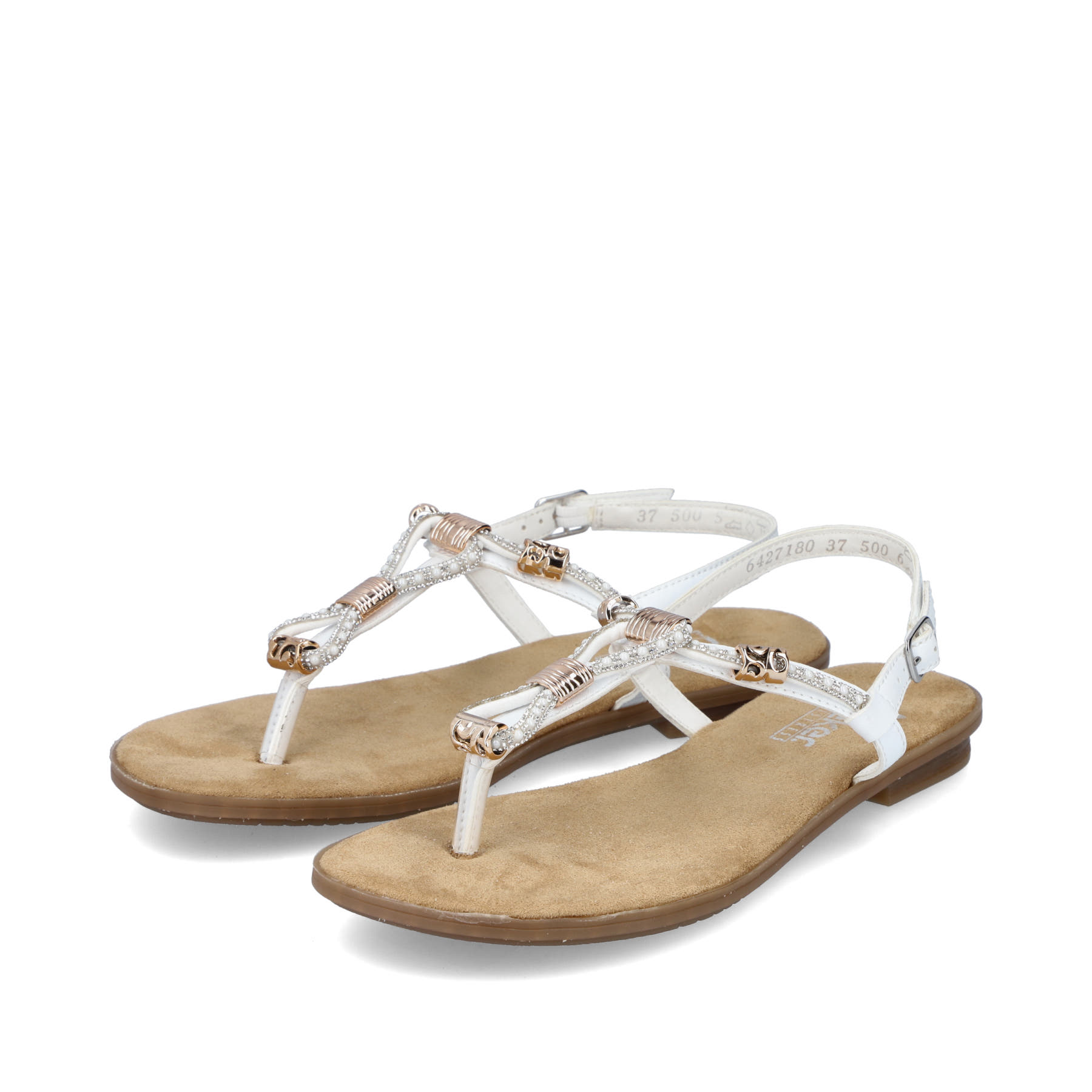 Rieker Damen Riemchensandalen kristallweiß