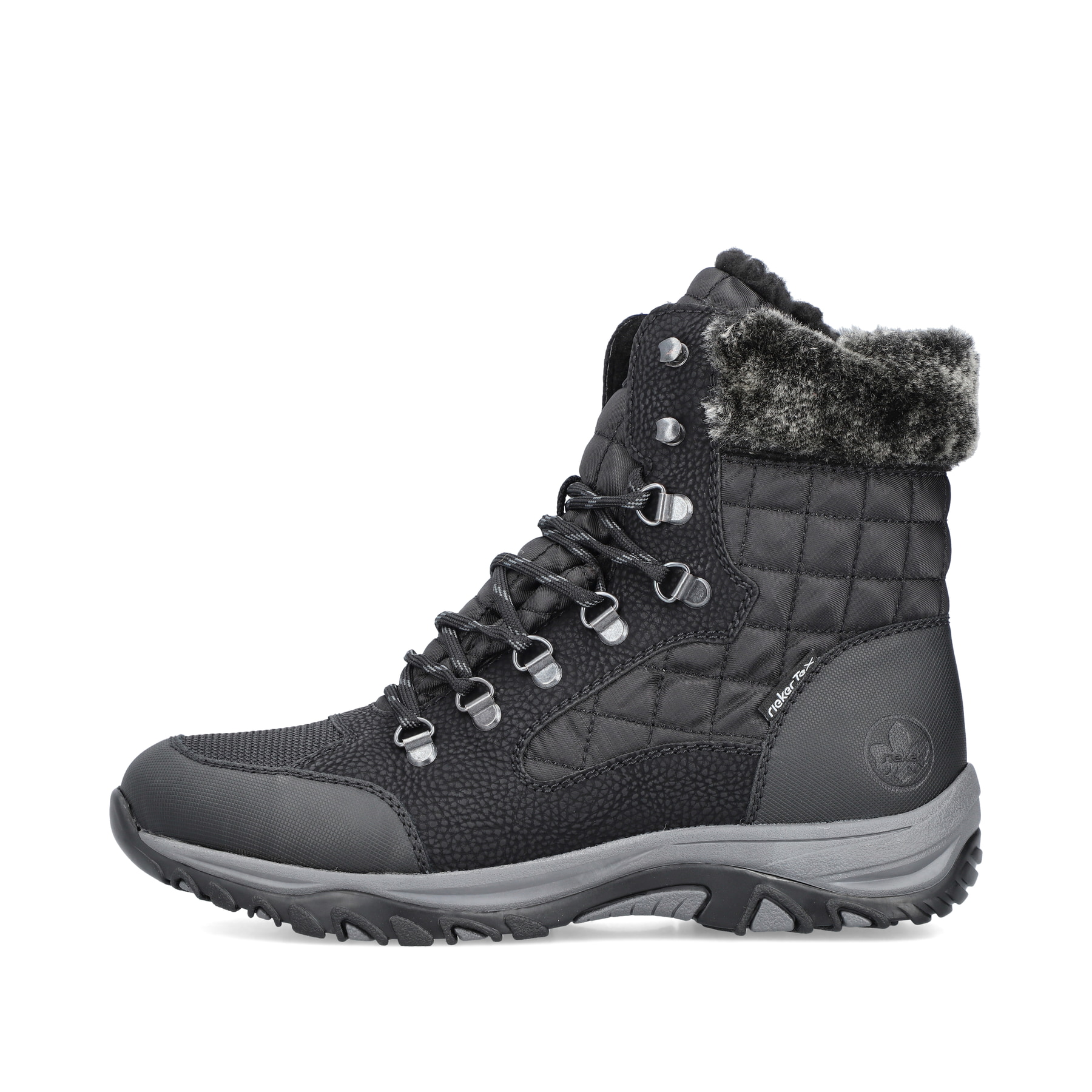Rieker Damen Schnürstiefel tiefschwarz