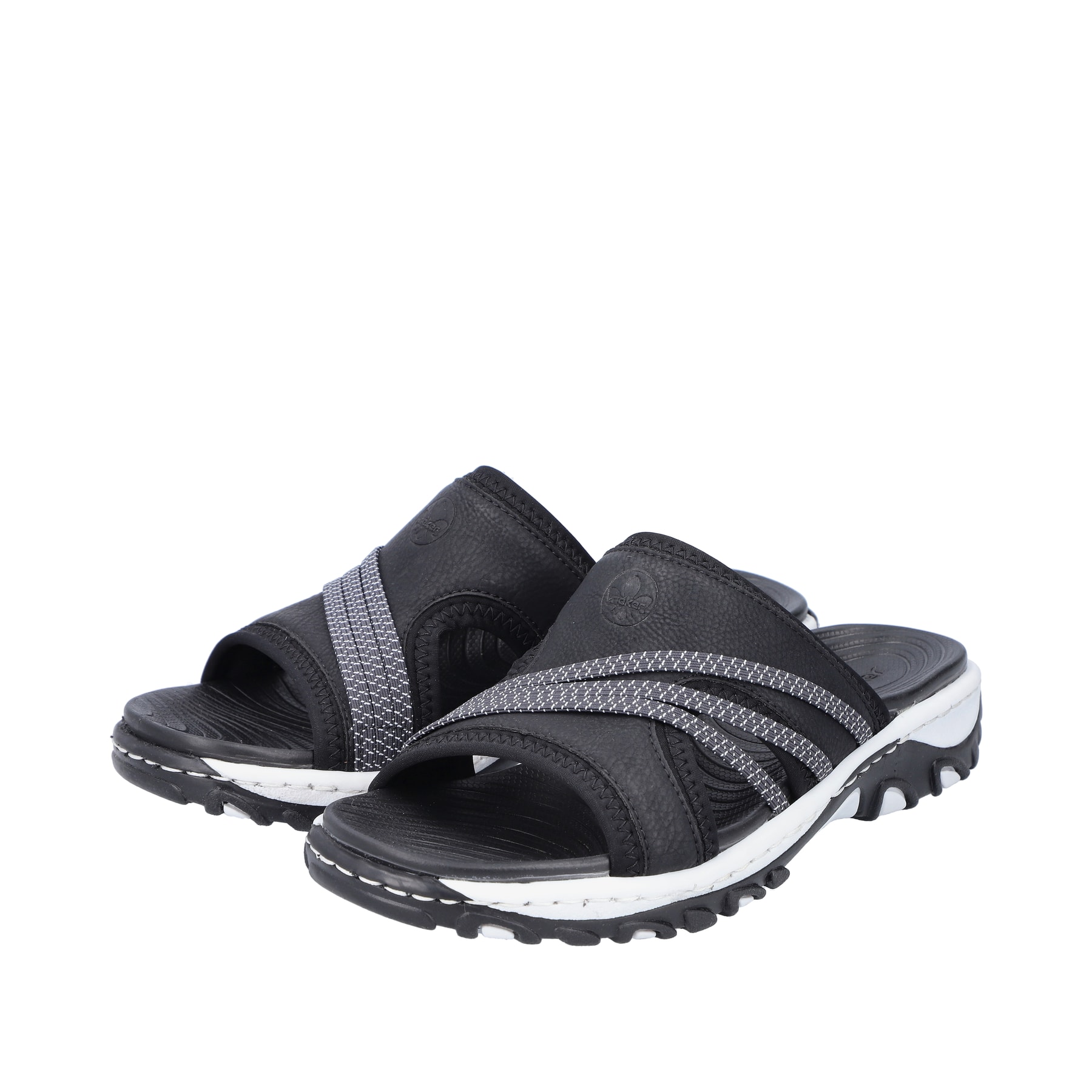 Rieker Damen Pantoletten asphaltschwarz