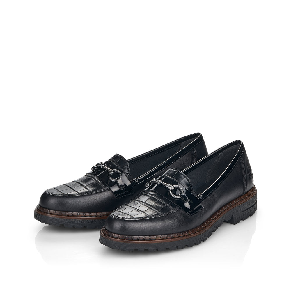 Rieker Damen Loafers graphitschwarz