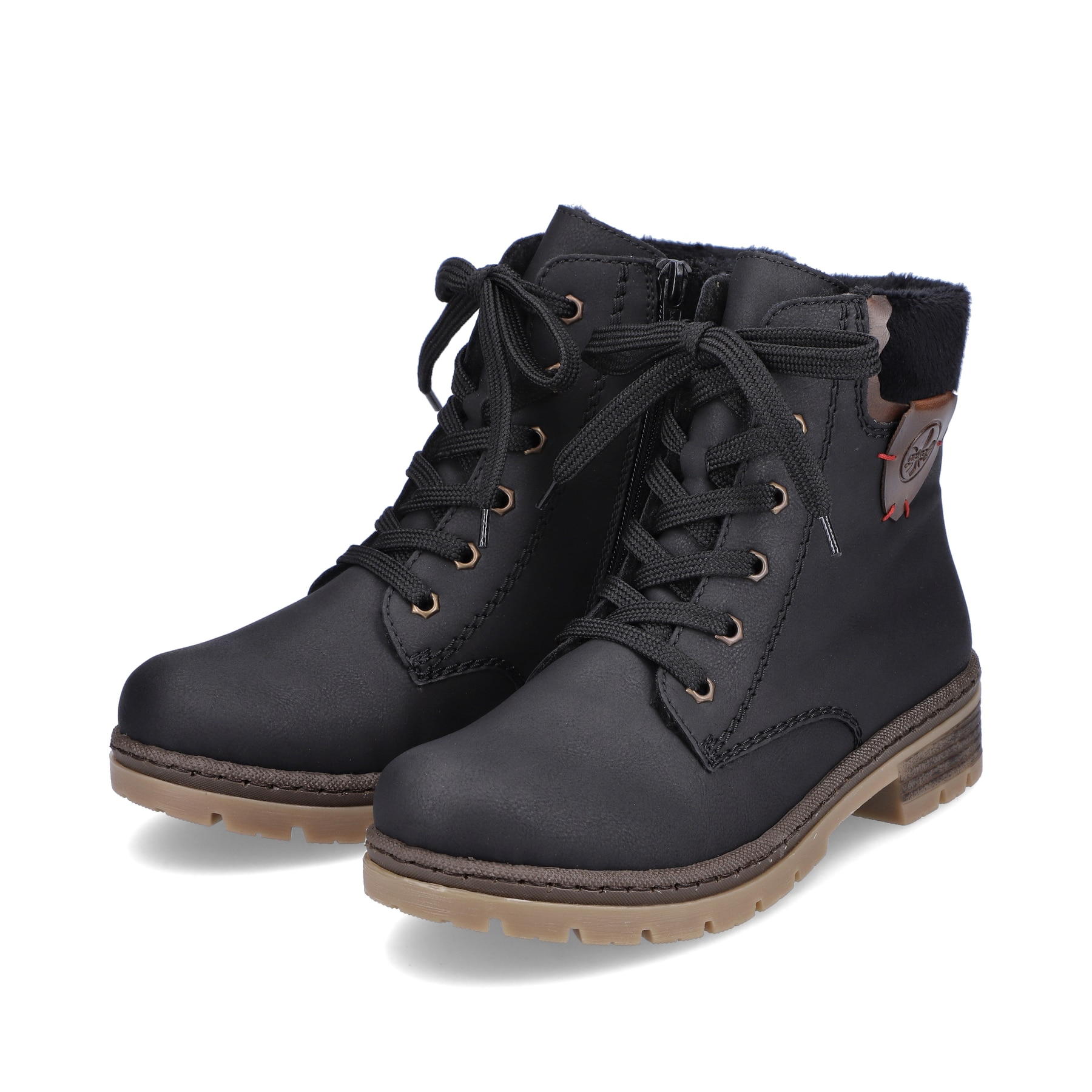 Rieker Damen Schnürstiefel graphitschwarz