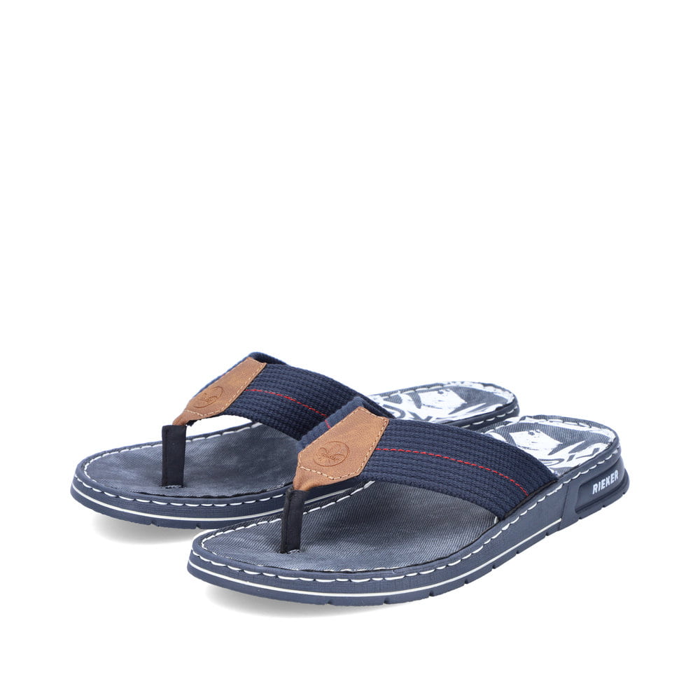 Rieker Herren Zehentrenner marineblau-braun