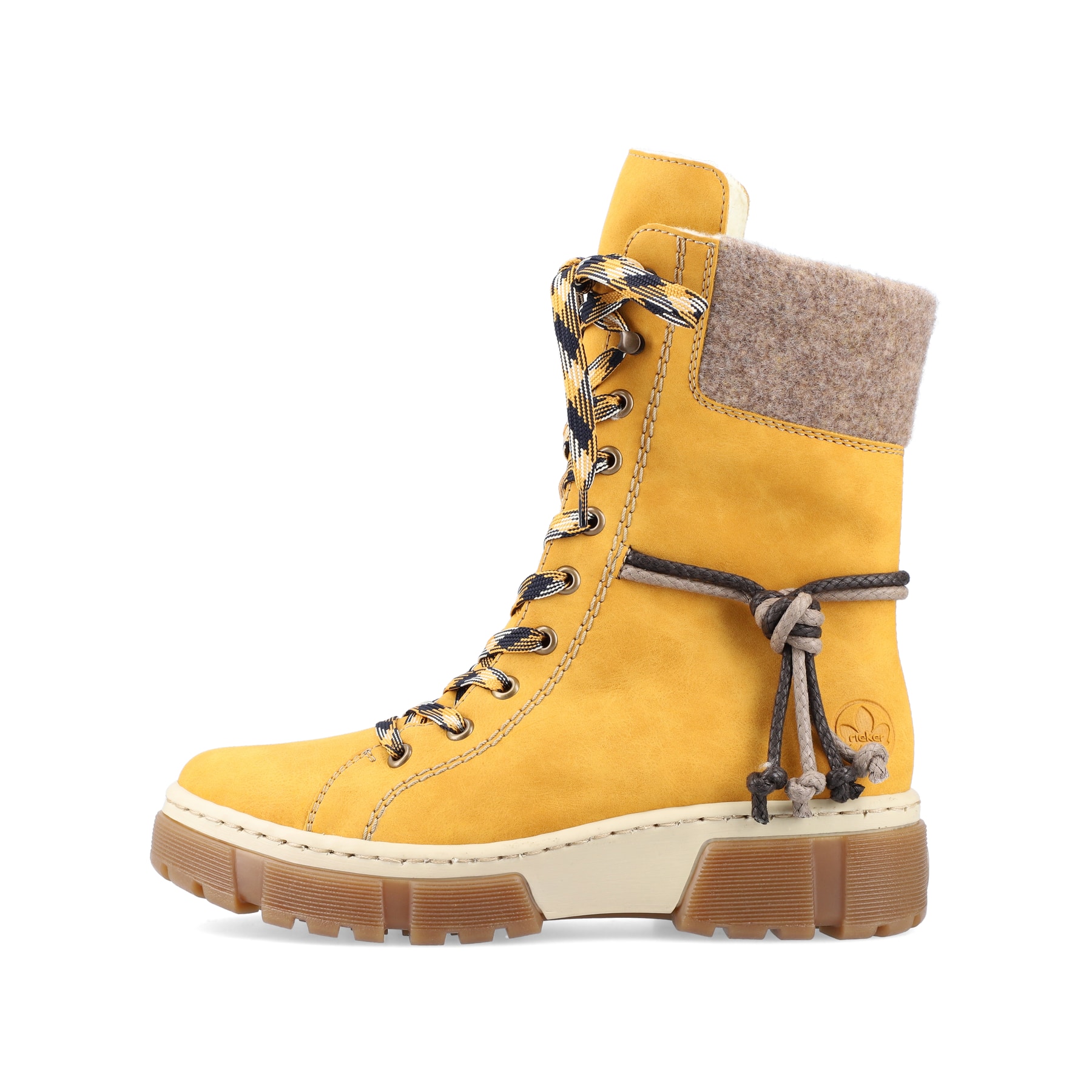 Rieker Damen Schnürstiefel sonnengelb