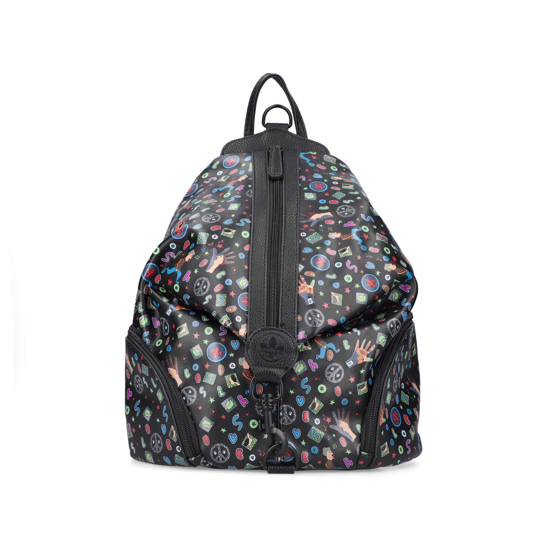 Rieker Damen Rucksack schwarz-gemustert