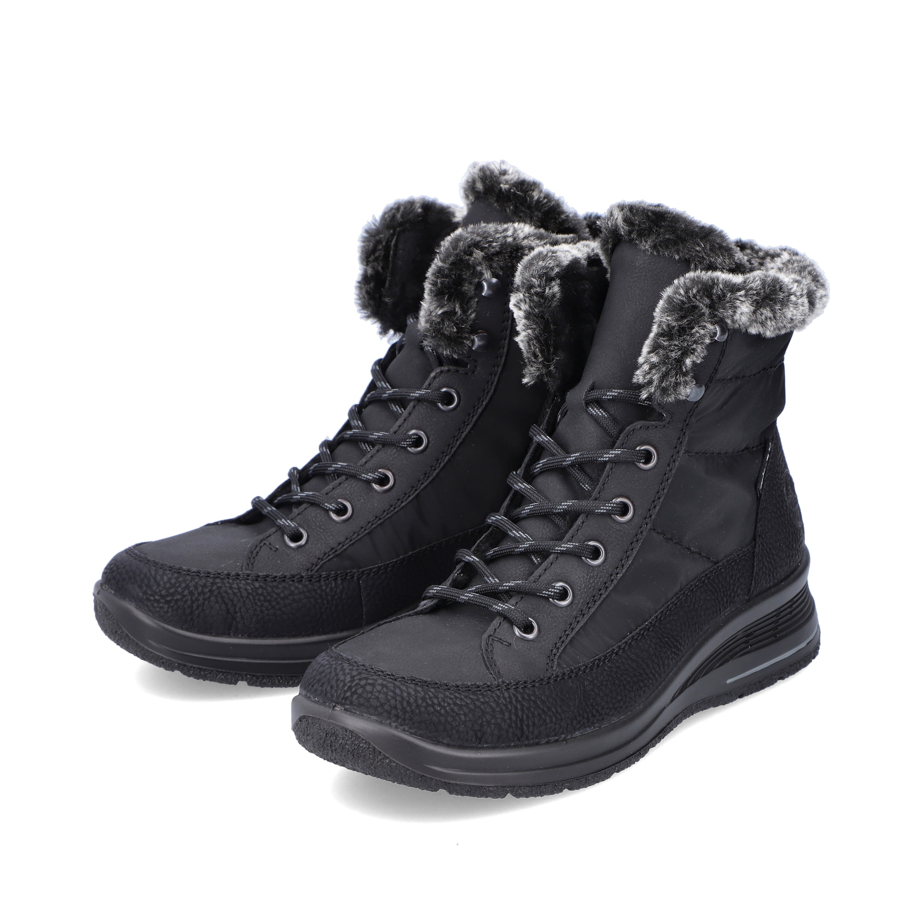 Rieker Damen Schnürstiefel nachtschwarz