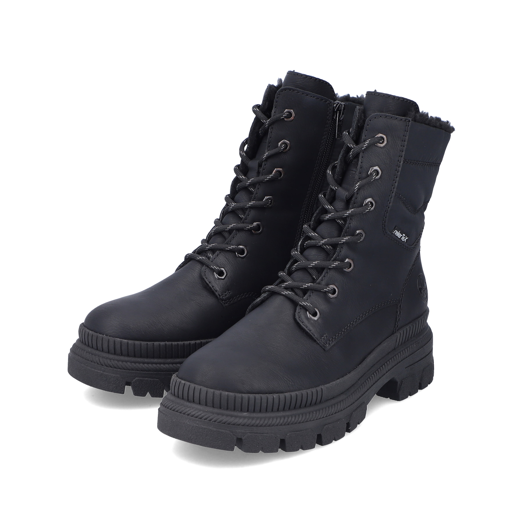 Rieker Damen Schnürstiefel nachtschwarz