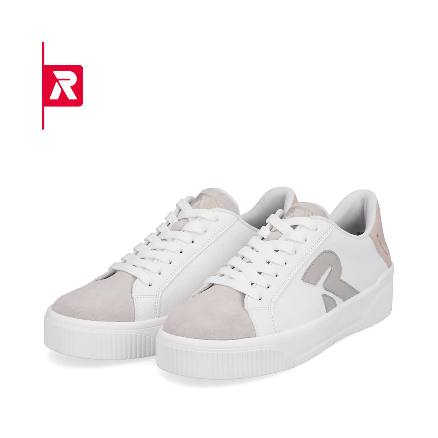 Rieker EVOLUTION Damen Sneaker vanilla-white stone-grey