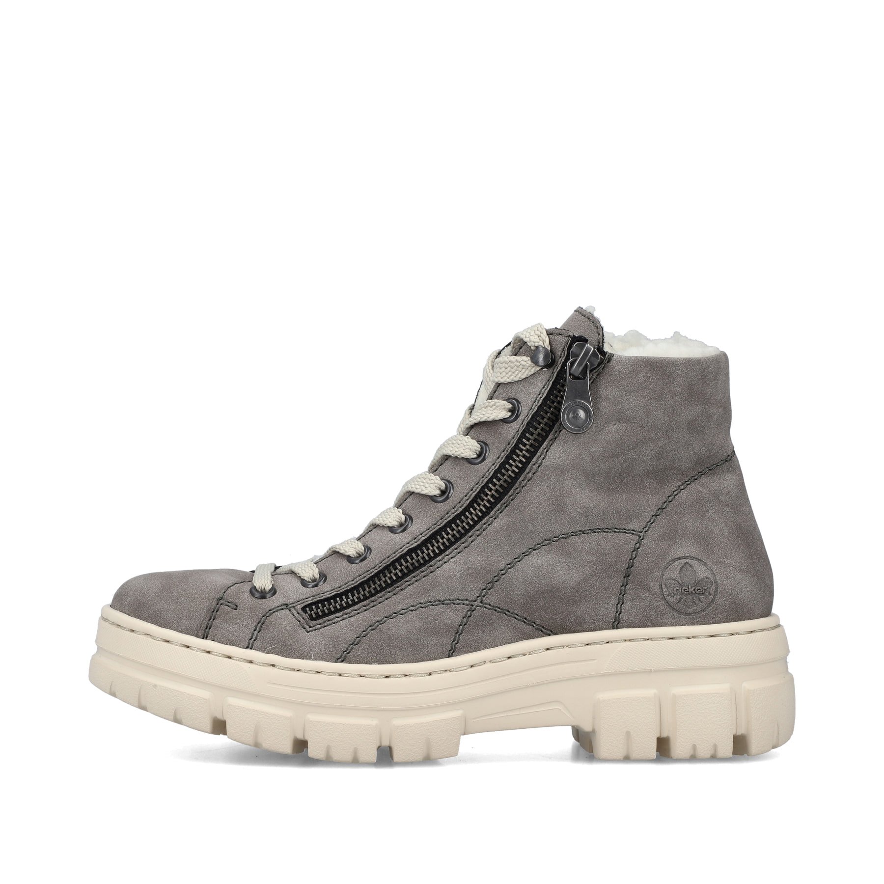 Rieker Damen Schnürstiefel staubgrau