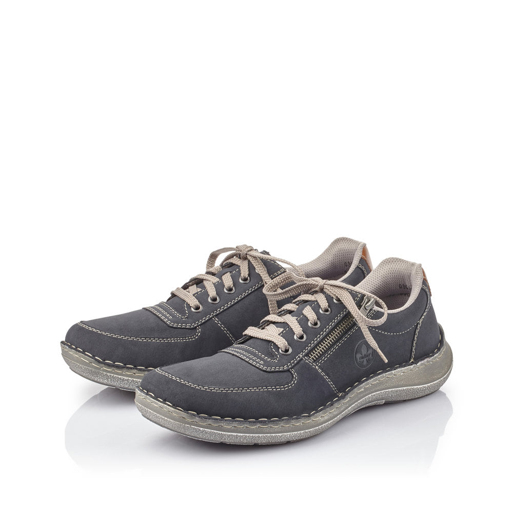 Rieker Herren Schnürschuhe ozeanblau-grau