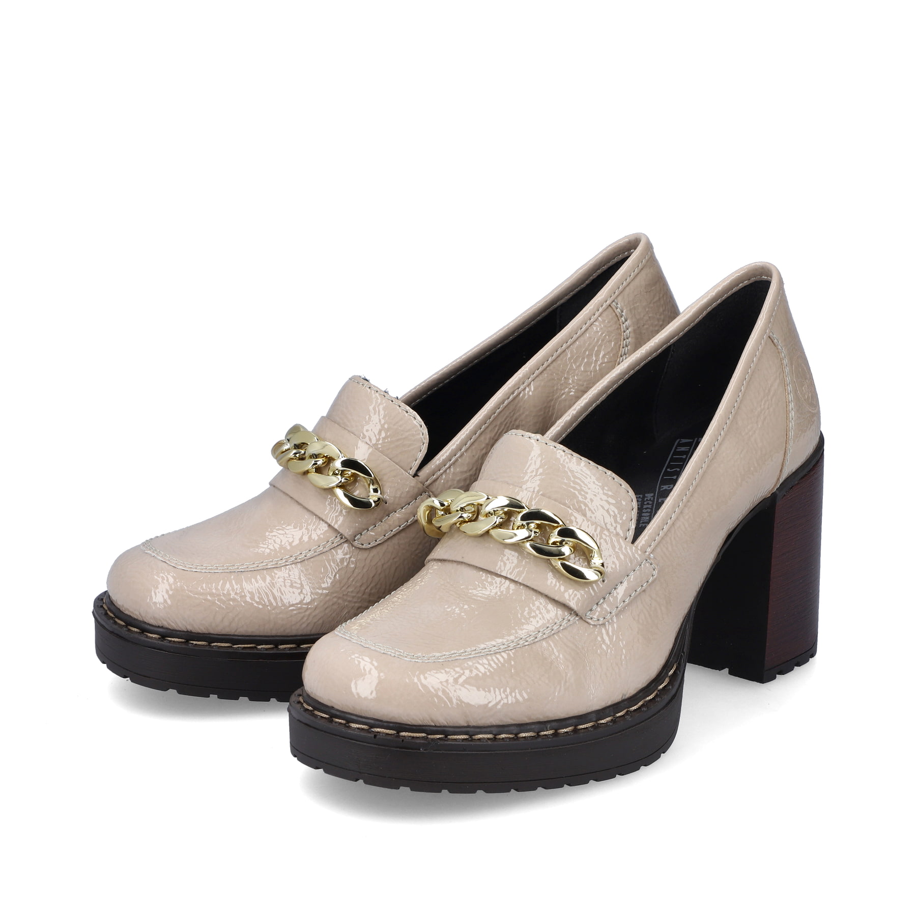 Rieker Damen Pumps cremebeige-schwarz