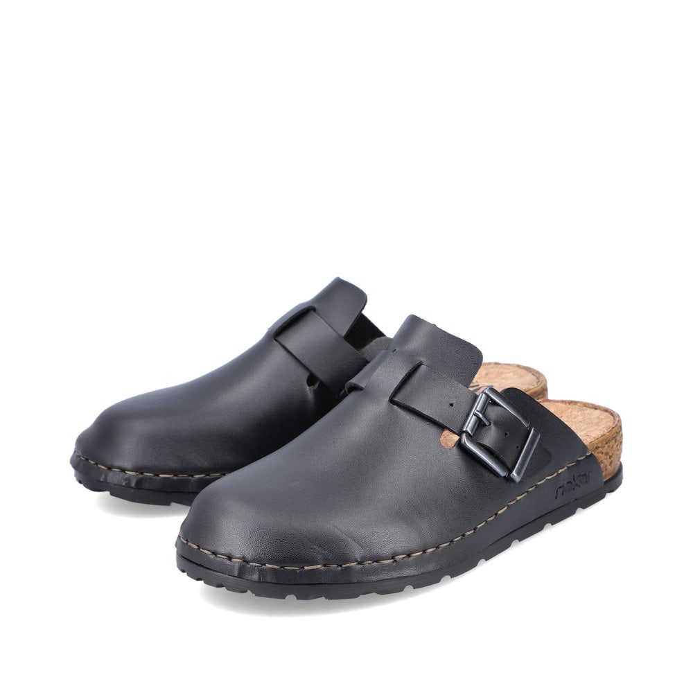 Rieker Herren Clogs glanzschwarz