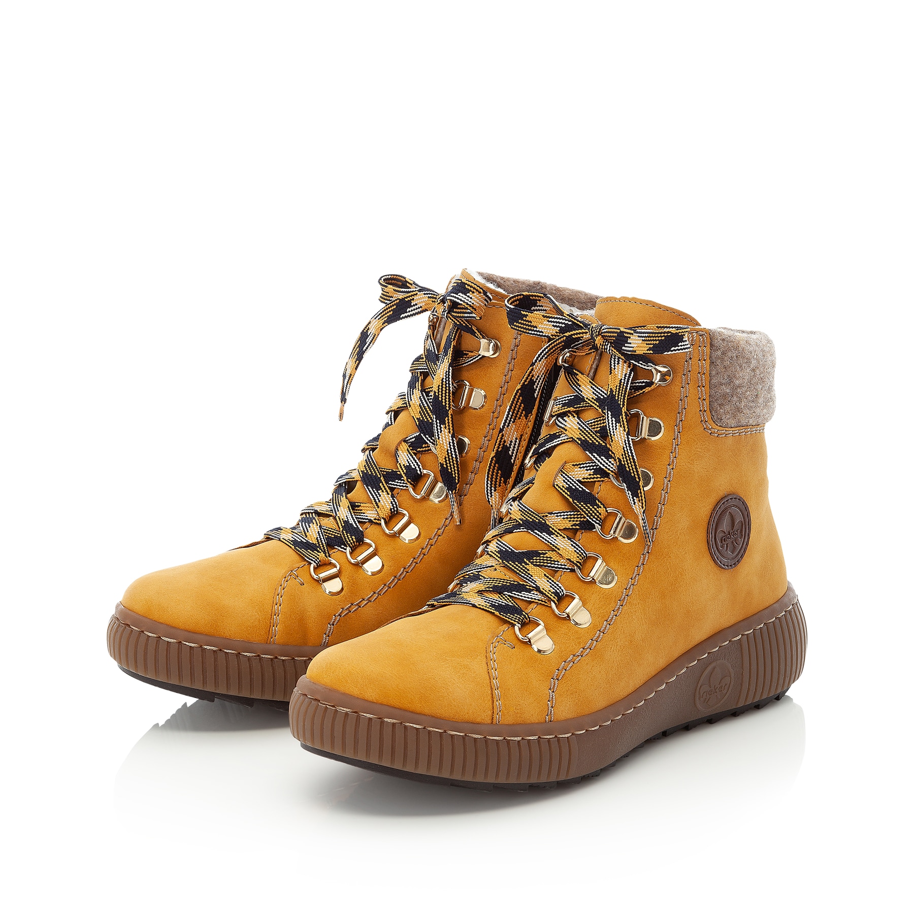 Rieker Damen Schnürstiefel sonnenblumengelb