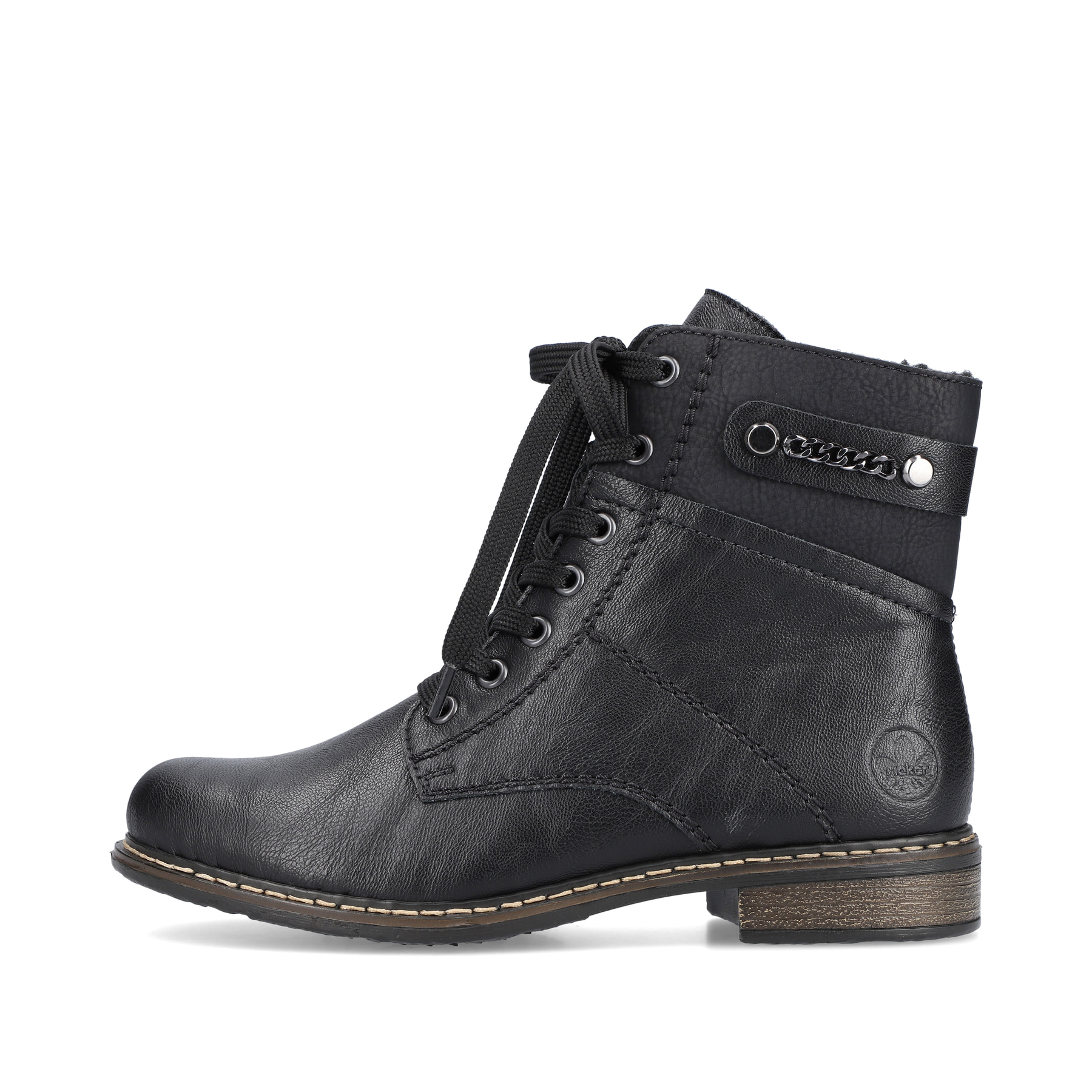 Rieker Damen Schnürstiefel tiefschwarz