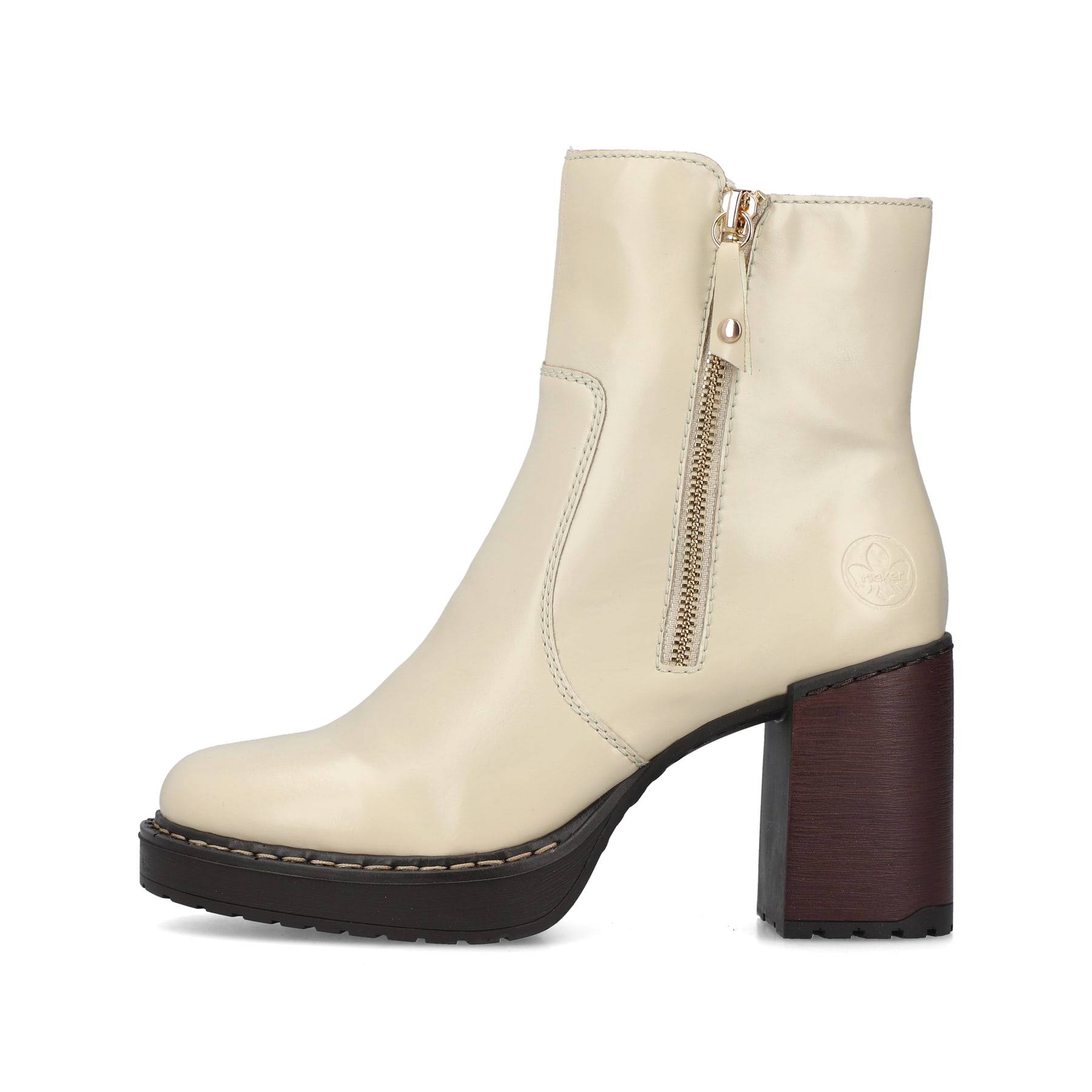 Rieker Damen Stiefeletten vanillebeige-schwarz