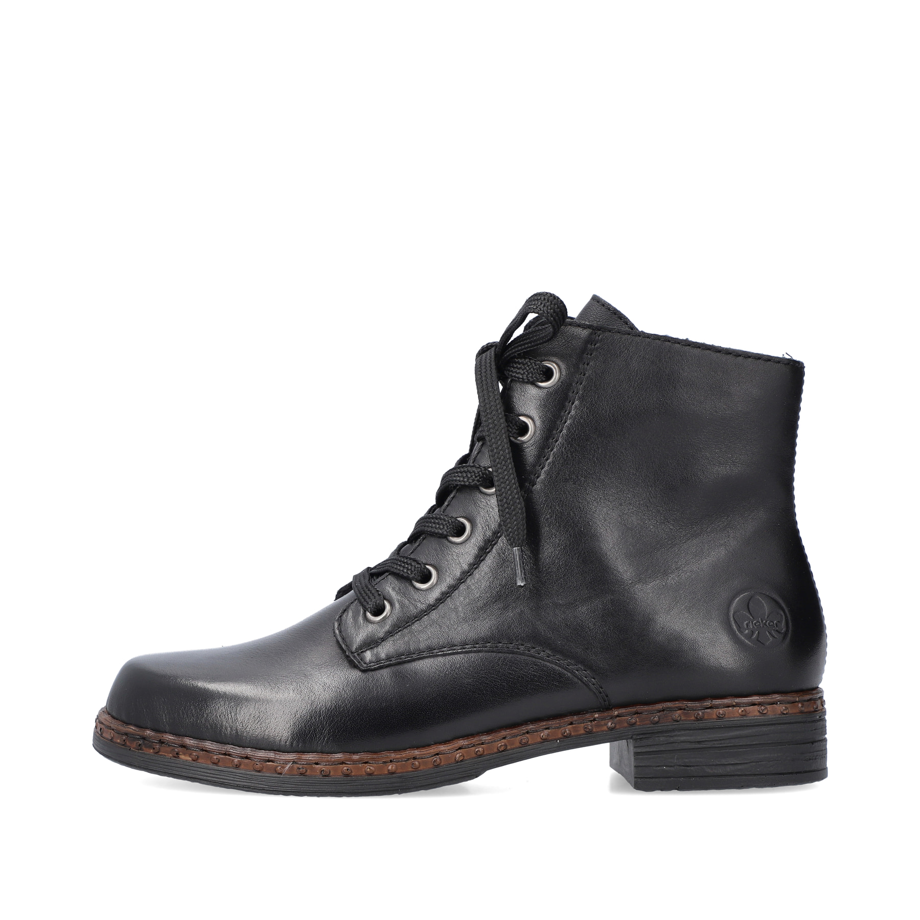 Rieker Damen Schnürstiefel nachtschwarz