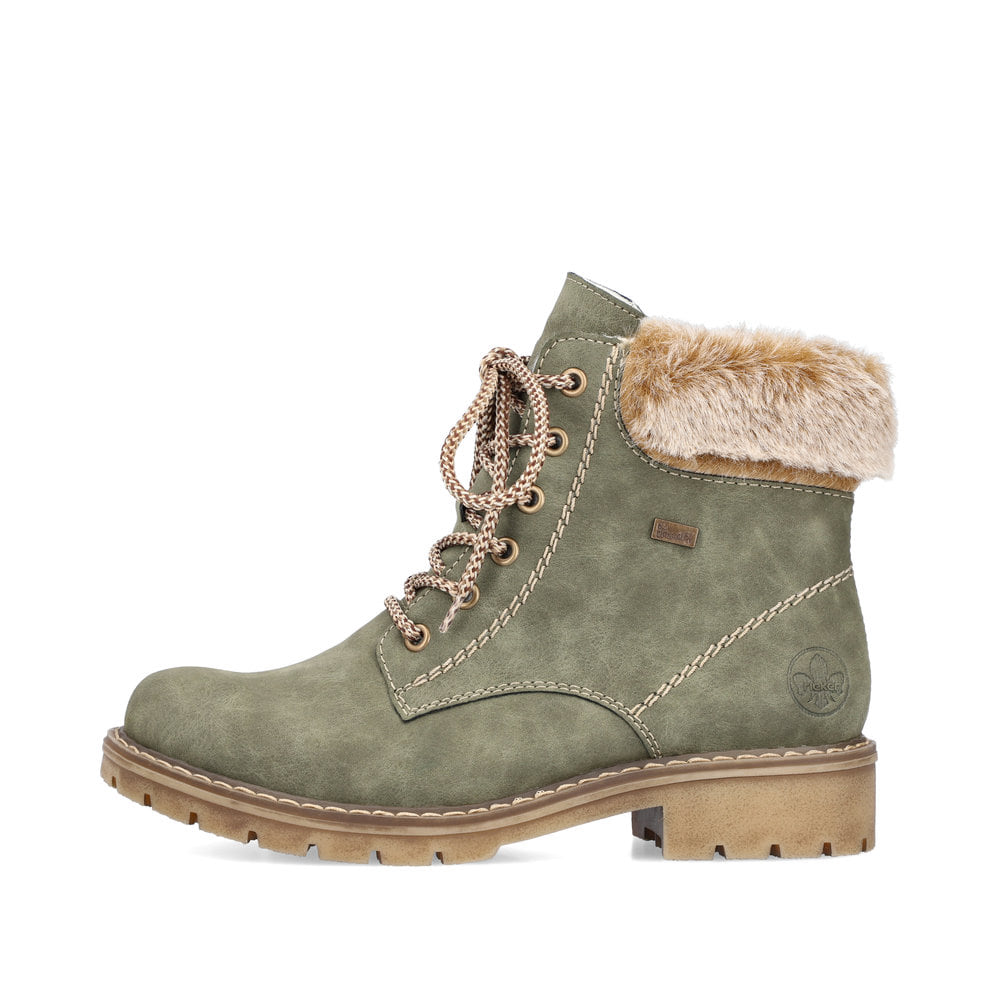 Rieker Damen Schnürstiefel laubgrün