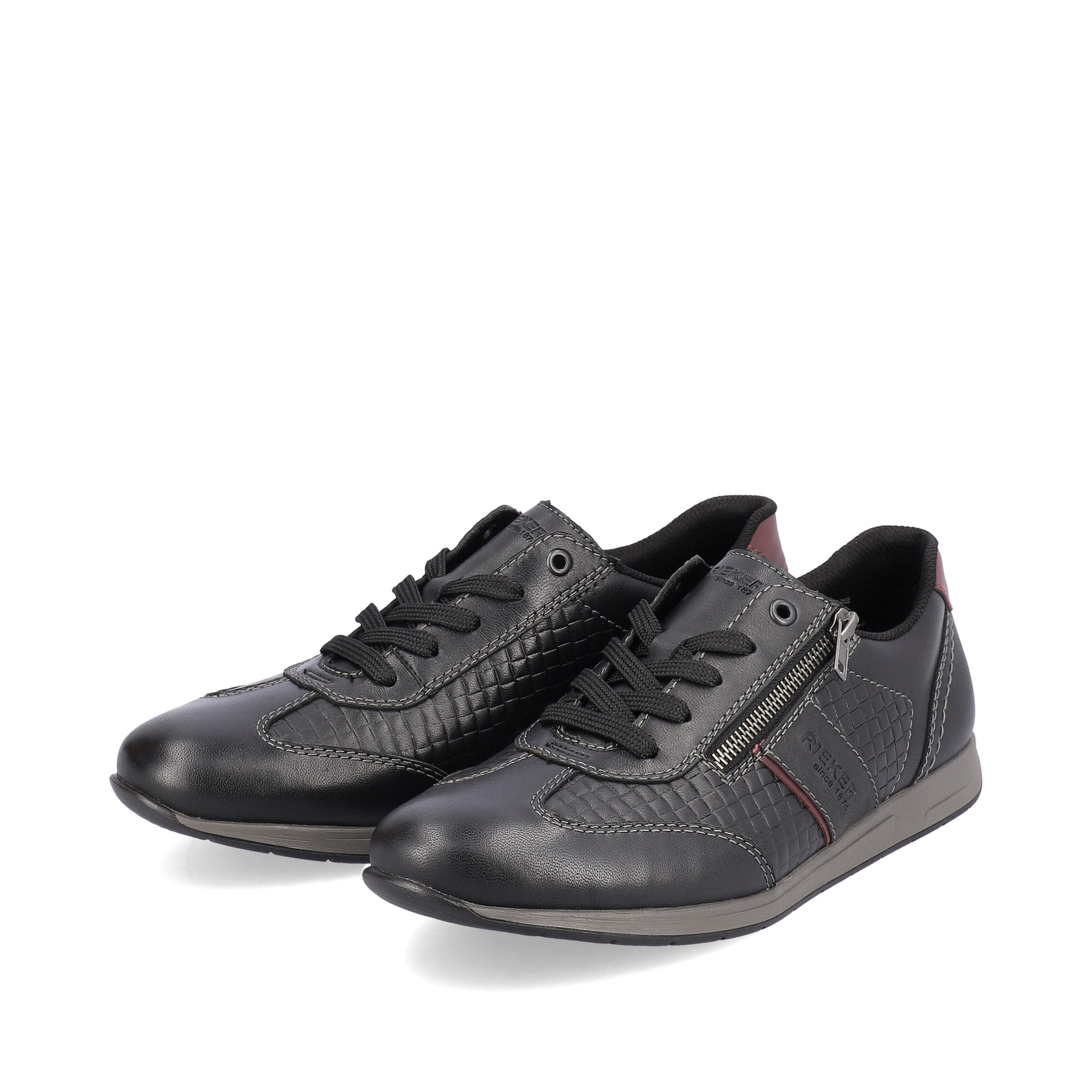 Rieker Herren Schnürschuhe asphaltschwarz