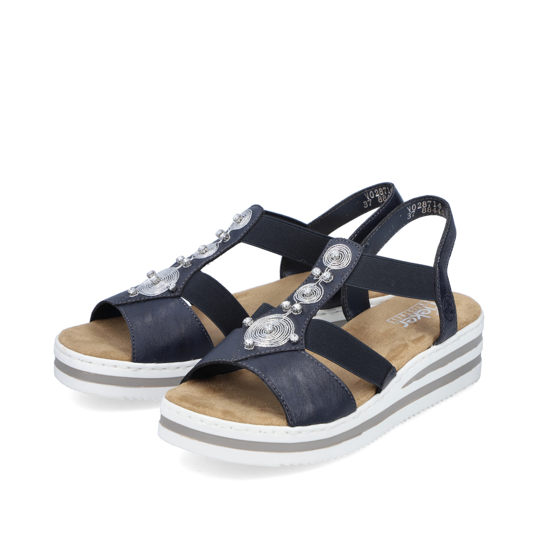 Rieker Damen Keilsandaletten marineblau