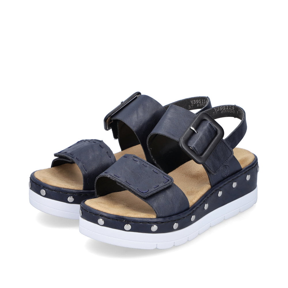 Rieker Damen Keilsandaletten marineblau