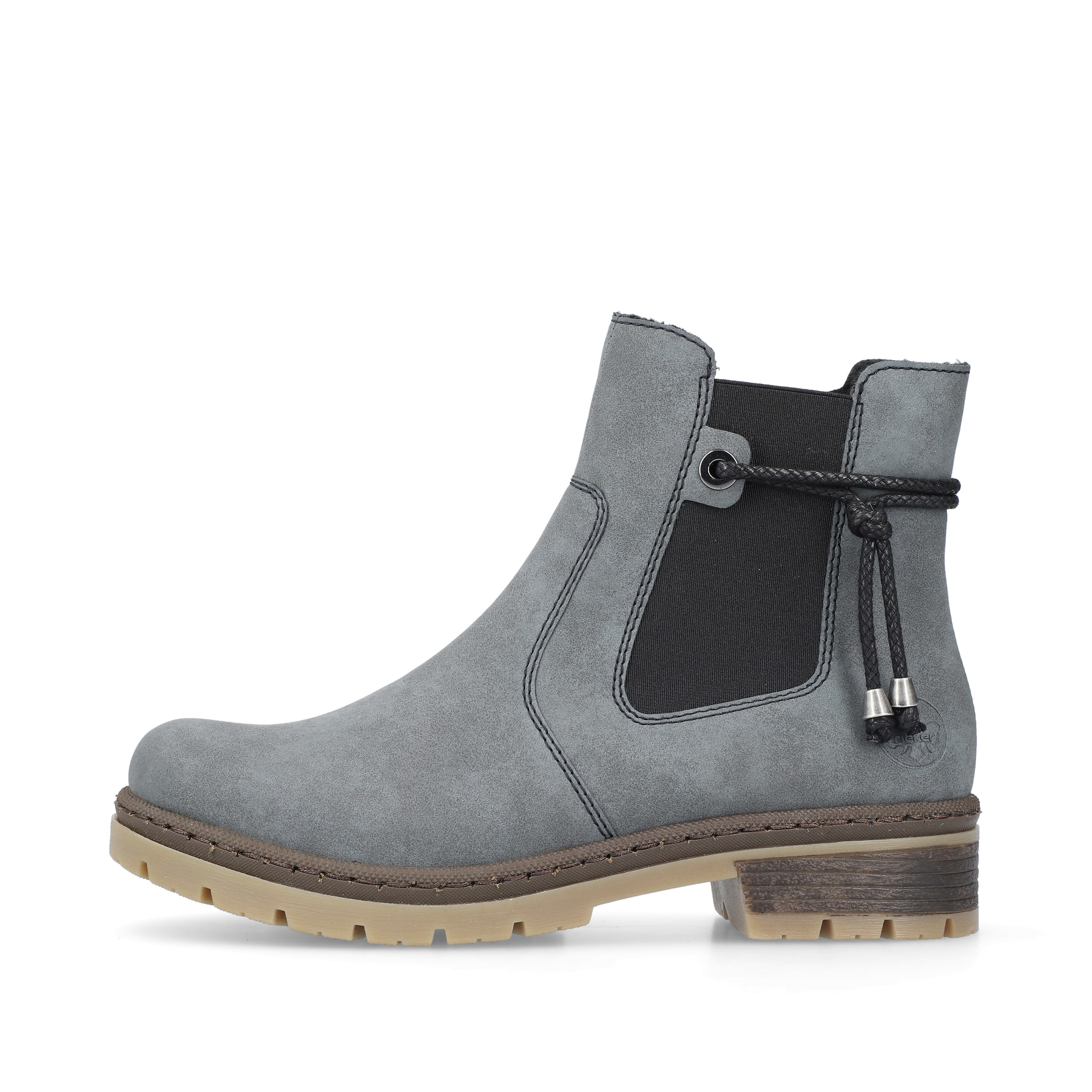 Rieker Damen Chelsea Boots graublau-schwarz