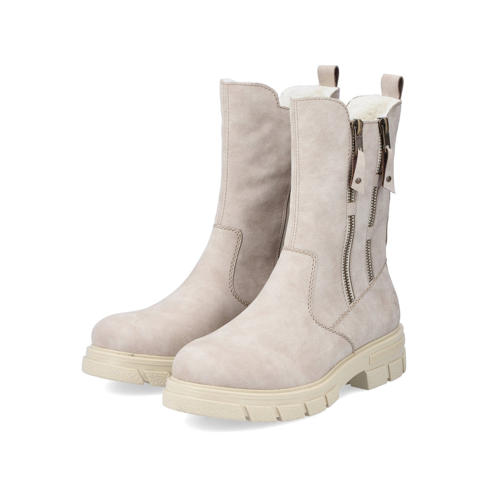 Rieker Damen Biker Boots sandbeige
