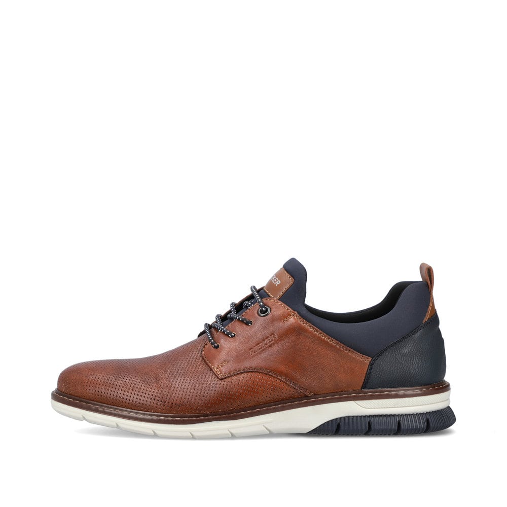 Rieker Herren Slipper karamellbraun-pazifikblau