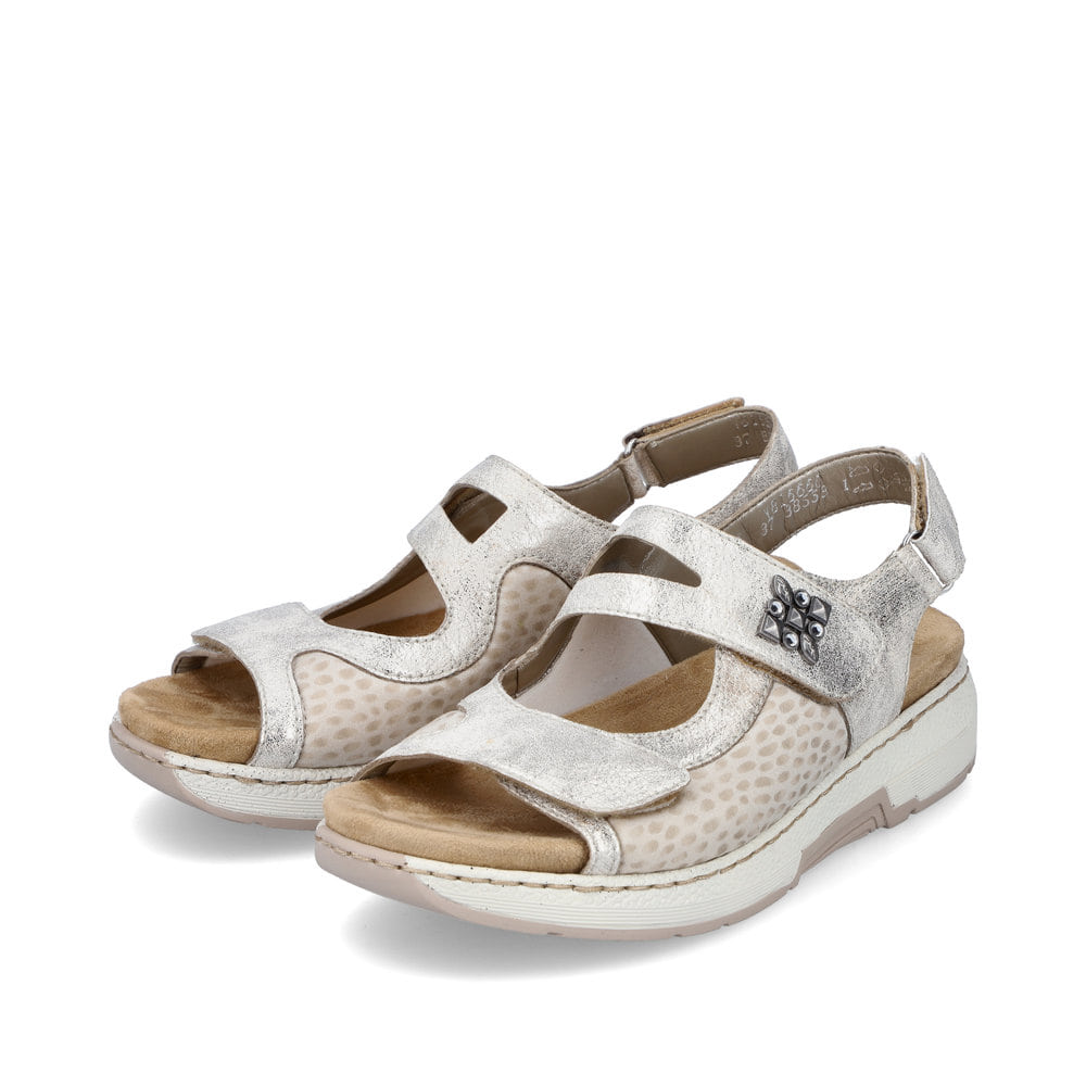 Rieker Damen Riemchensandalen cremebeige