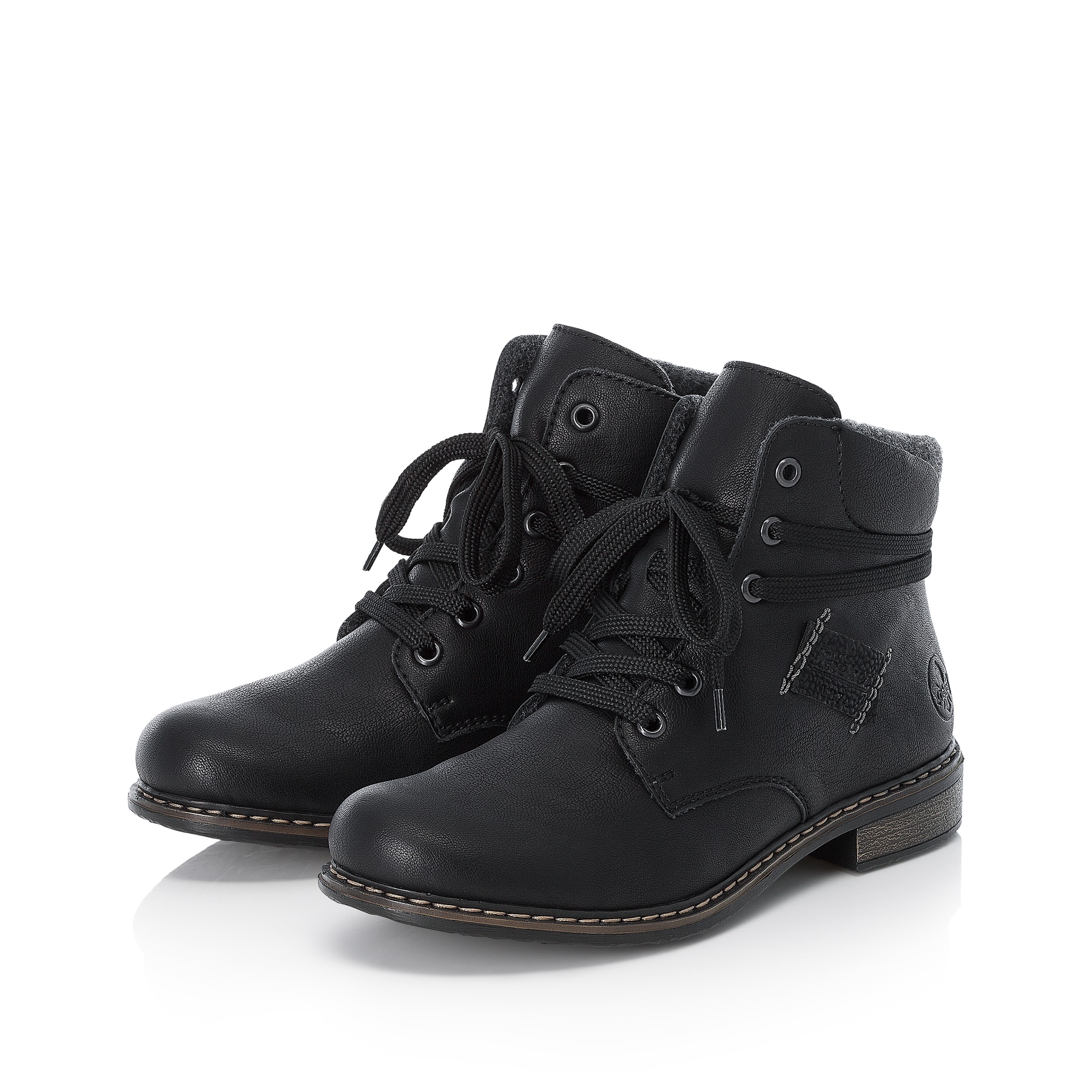 Rieker Damen Schnürstiefel asphaltschwarz
