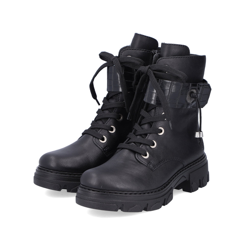 Rieker Damen Biker Boots tiefschwarz