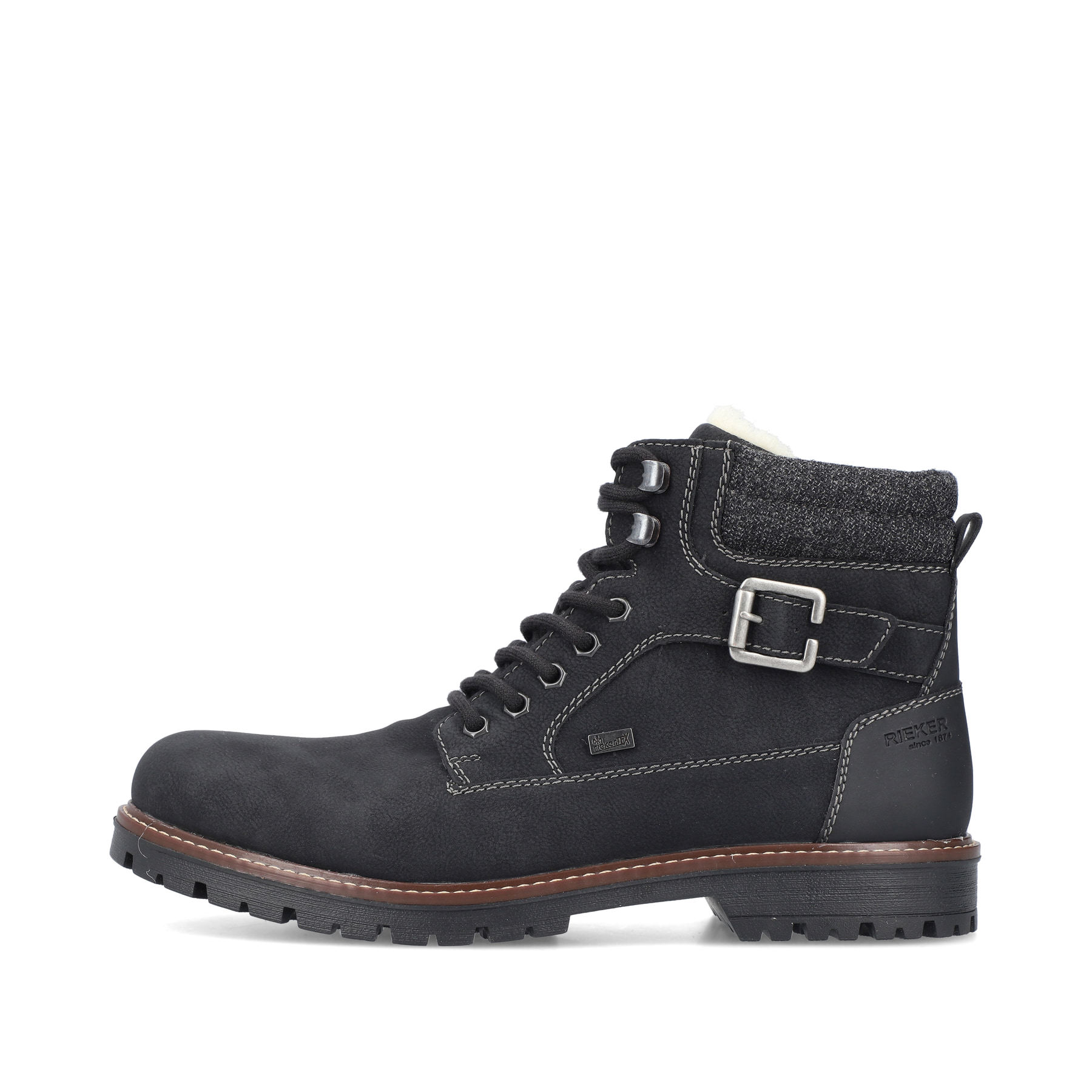 Rieker Herren Schnürstiefel asphaltschwarz