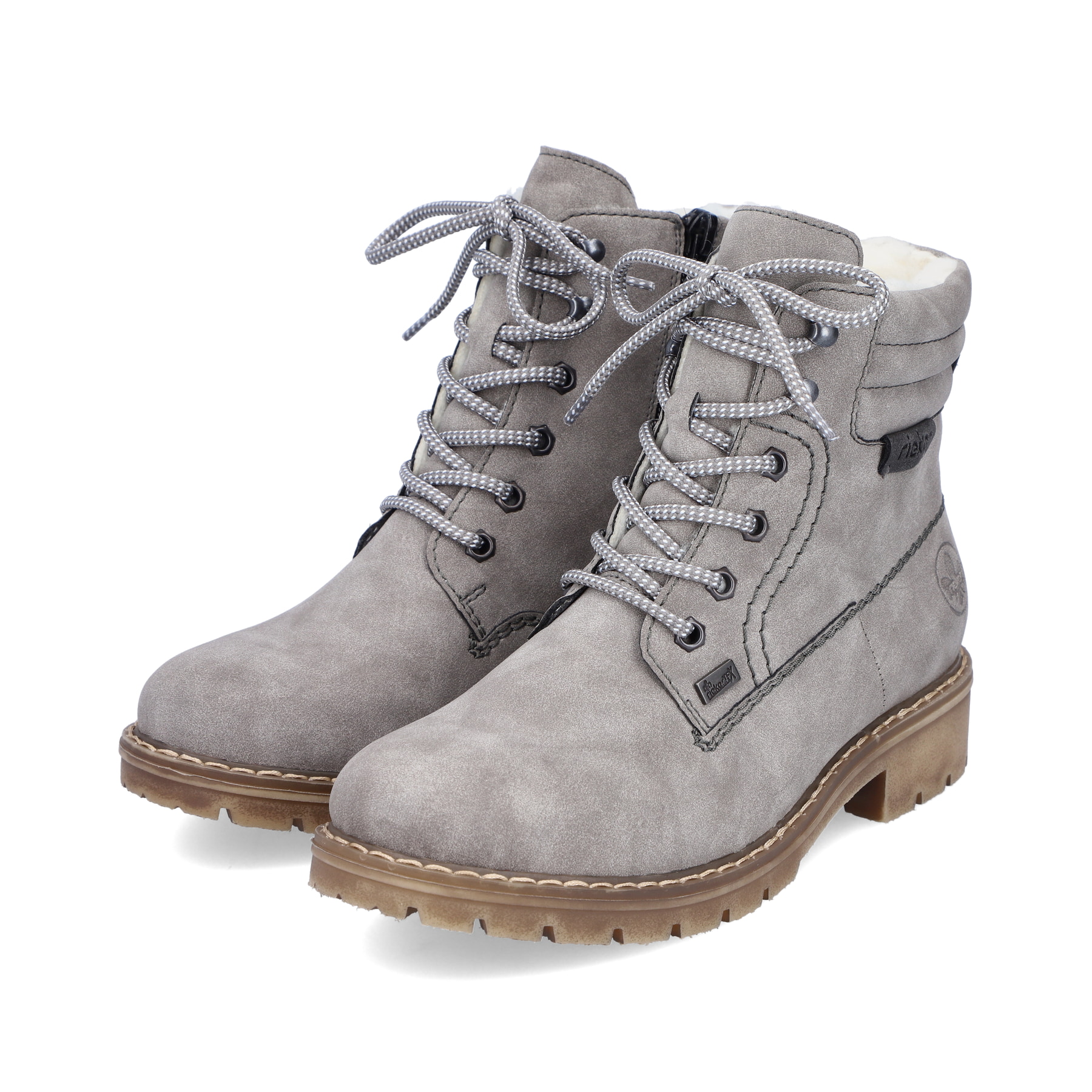 Rieker Damen Schnürstiefel silbergrau