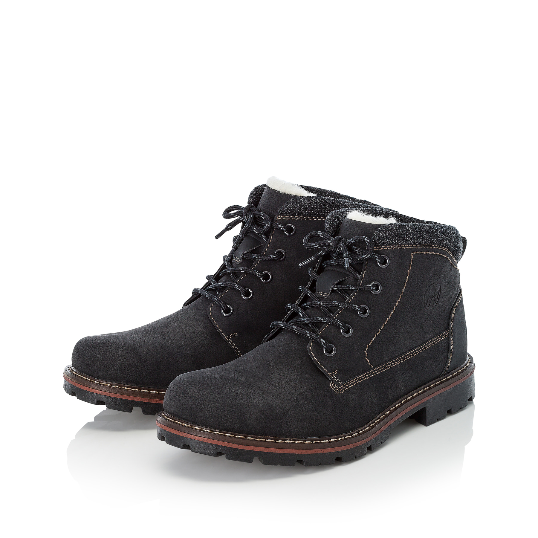 Rieker Herren Schnürstiefel graphitschwarz