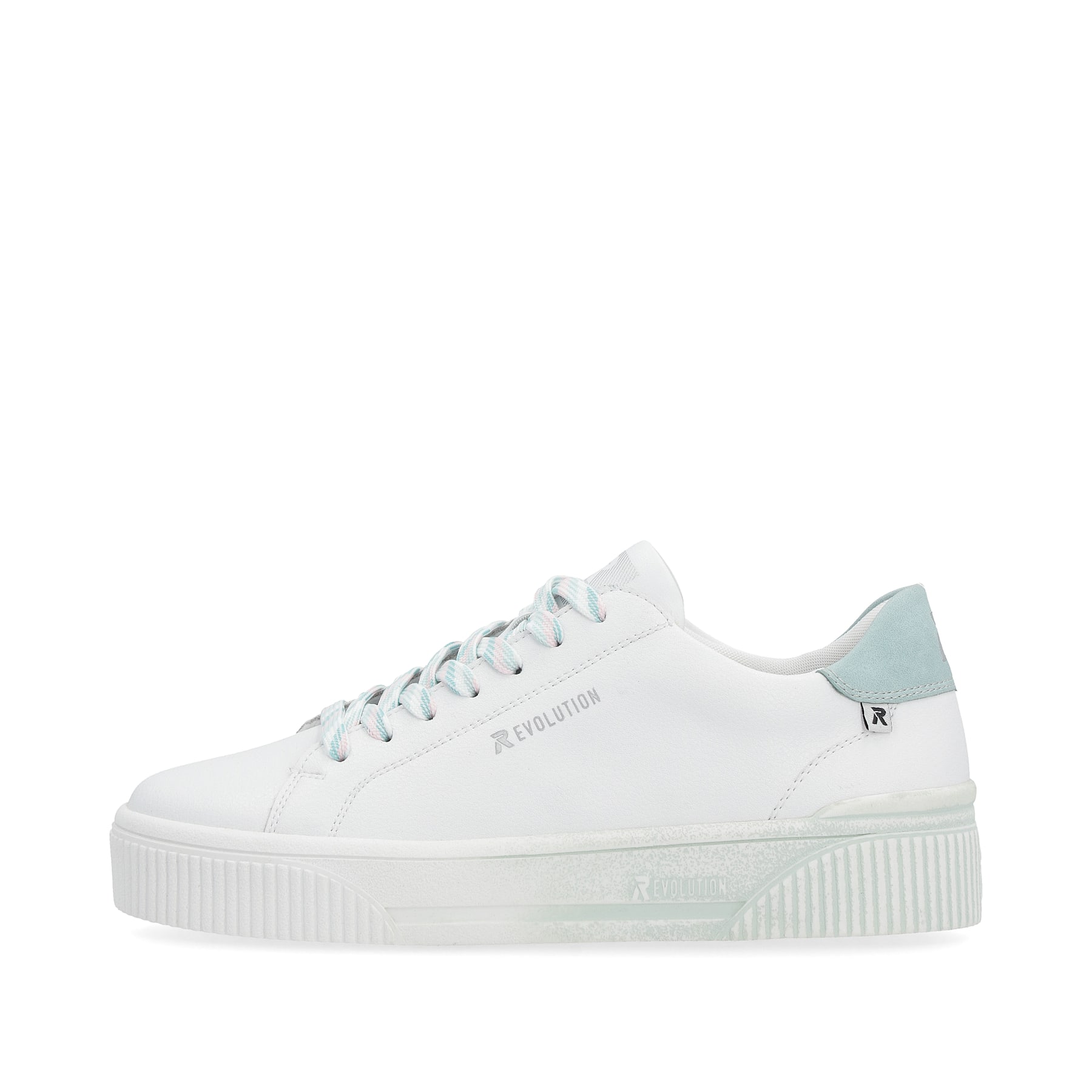 Rieker EVOLUTION Damen Sneaker crystal-white light-aqua