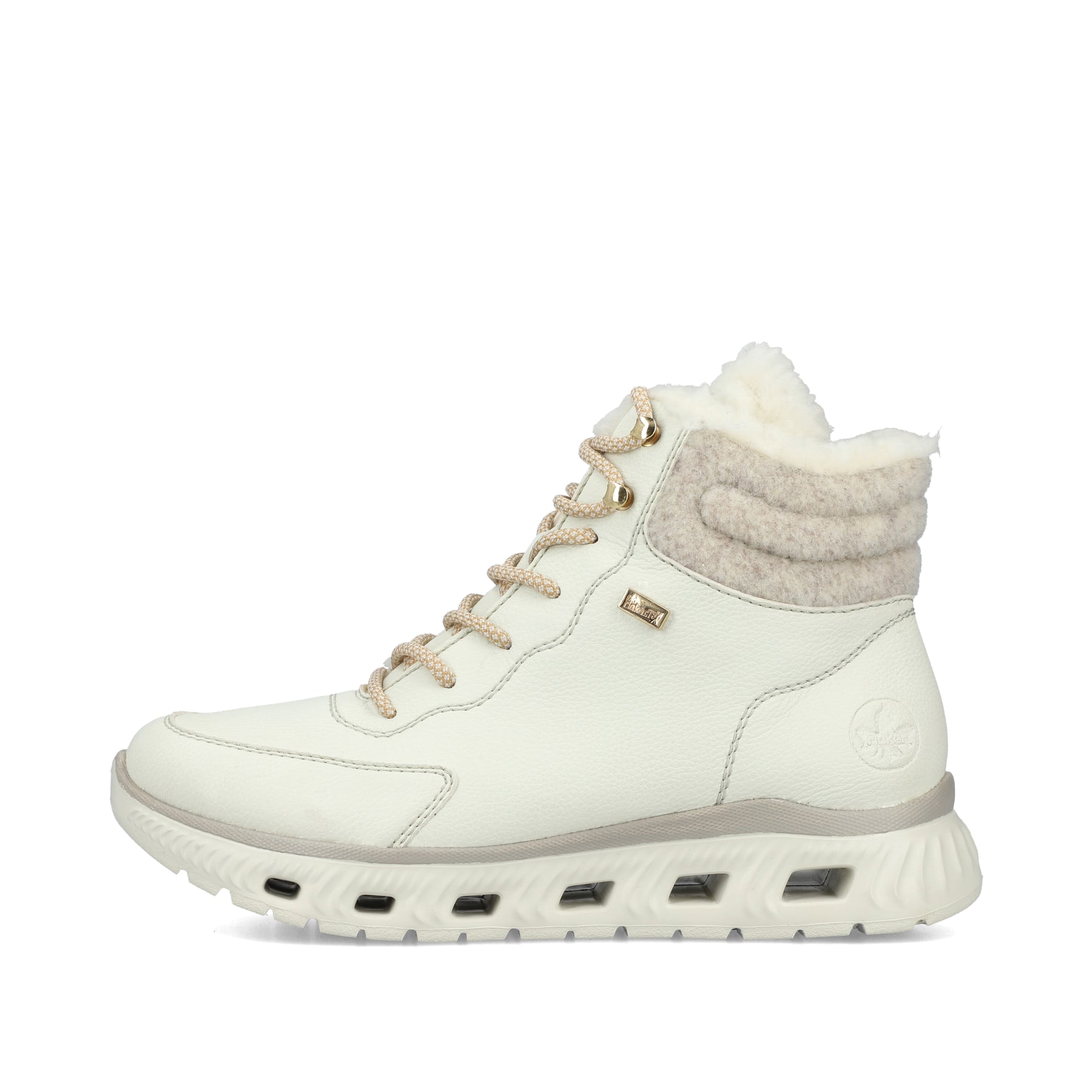 Rieker Damen Schnürstiefel schwanenweiß