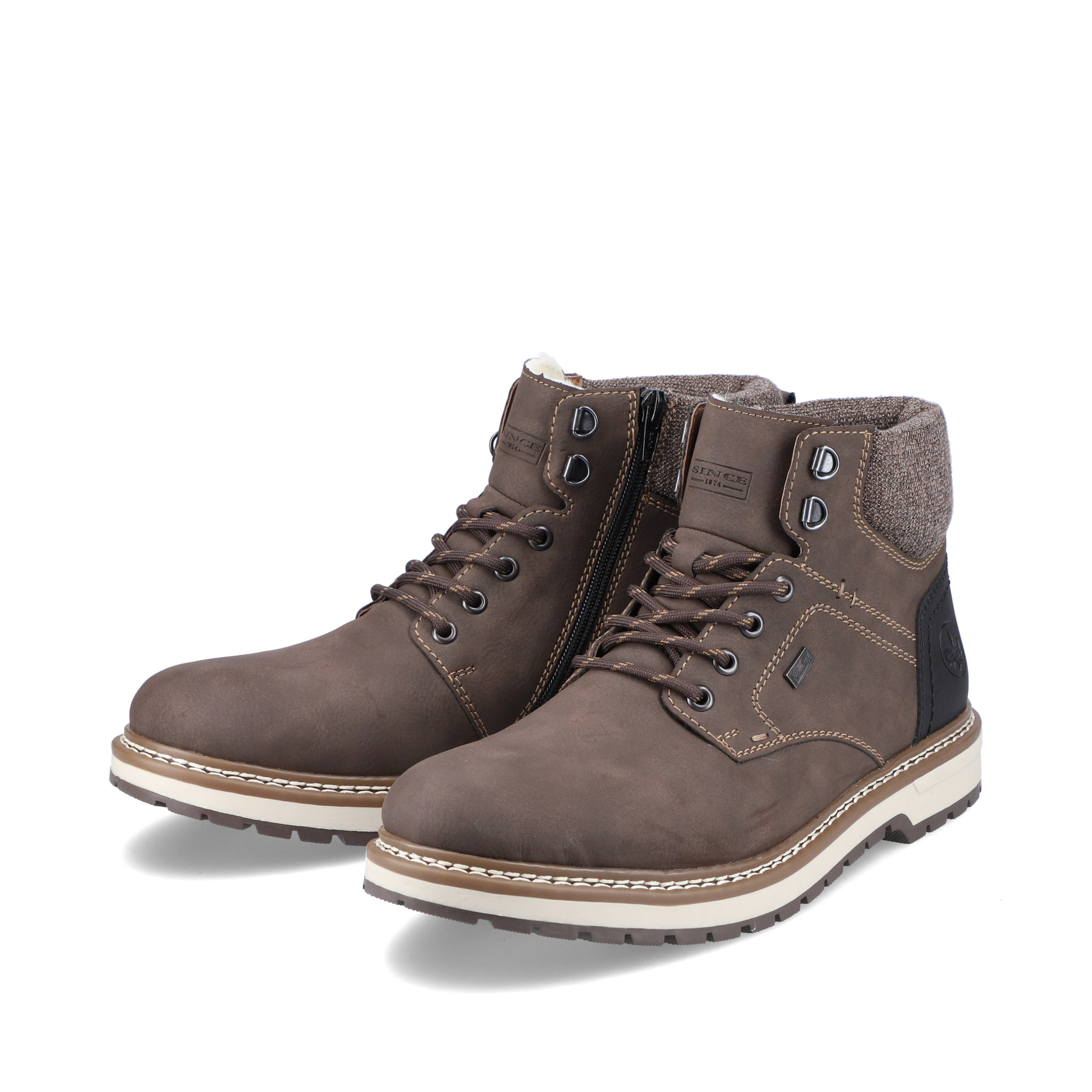 Rieker Herren Schnürstiefel tabakbraun
