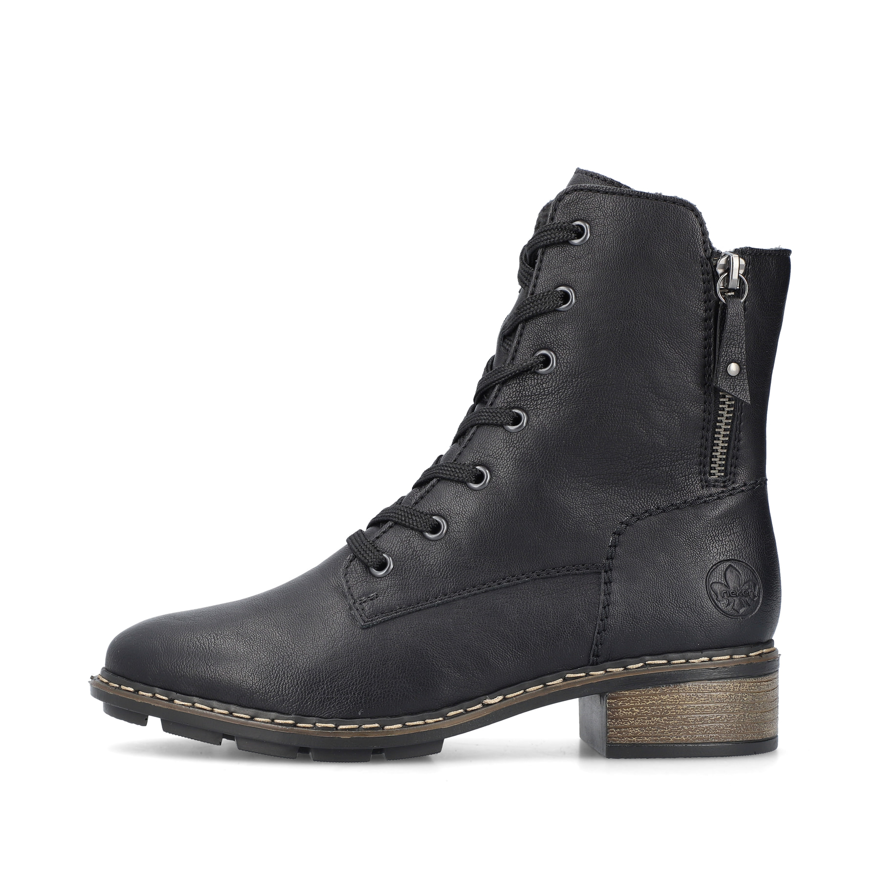 Rieker Damen Schnürstiefel nachtschwarz